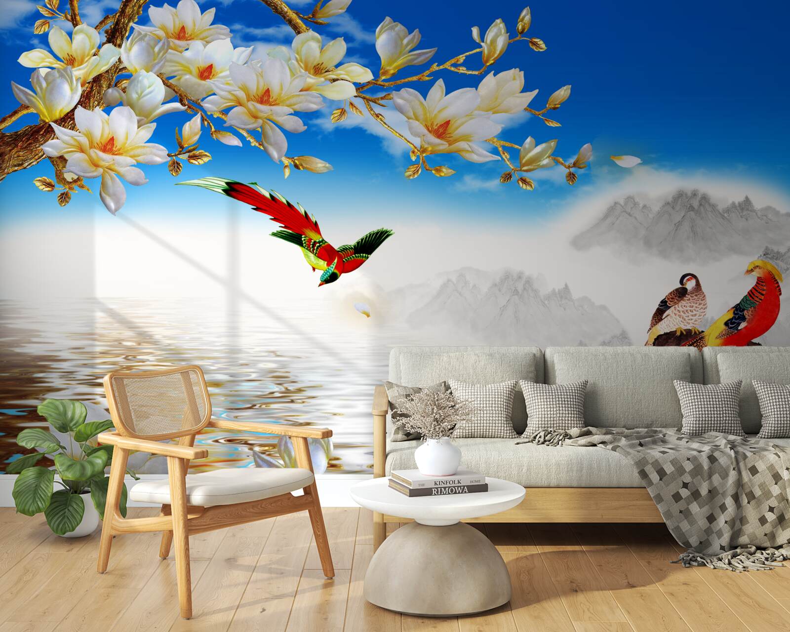 Fototapeta roztomilé vtáky pri rybníku