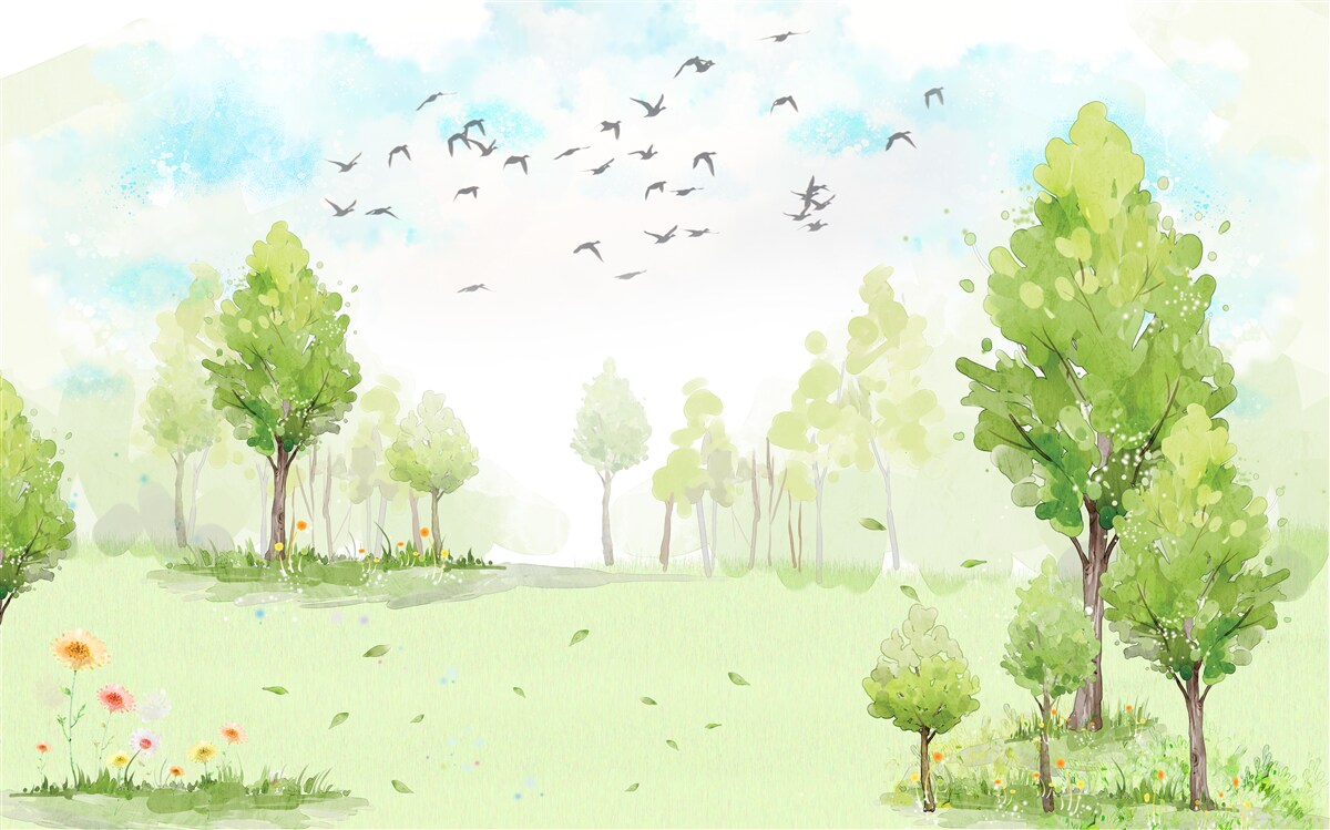 Fototapeta let vtákov medzi stromami