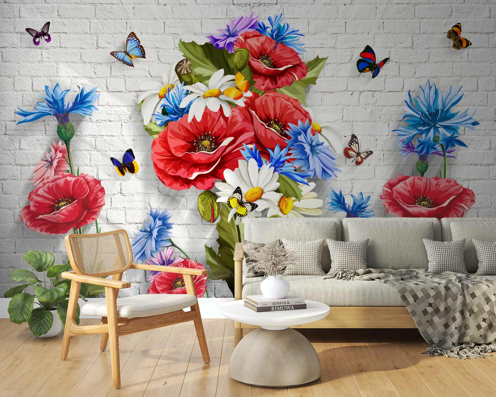 Fototapeta motýle a kvety naplnené nádherou jari