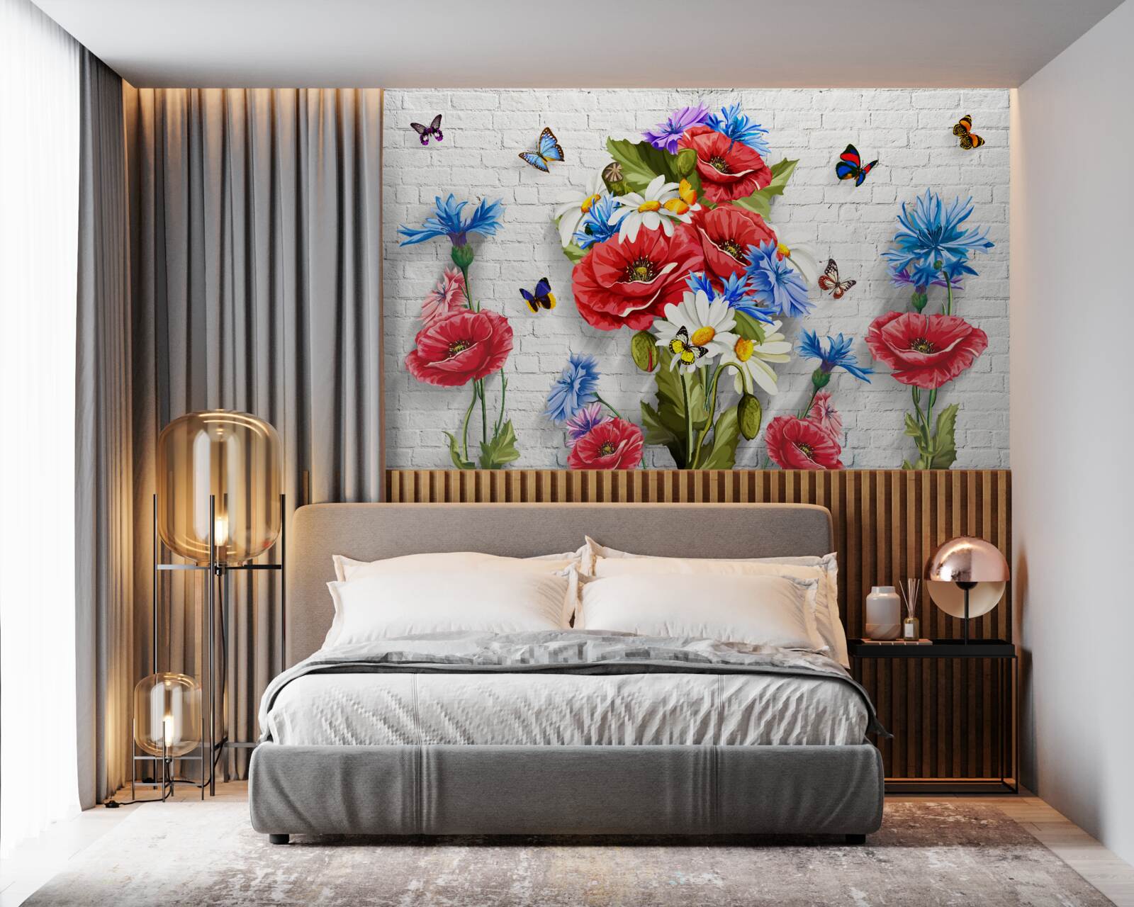 Fototapeta motýle a kvety naplnené nádherou jari