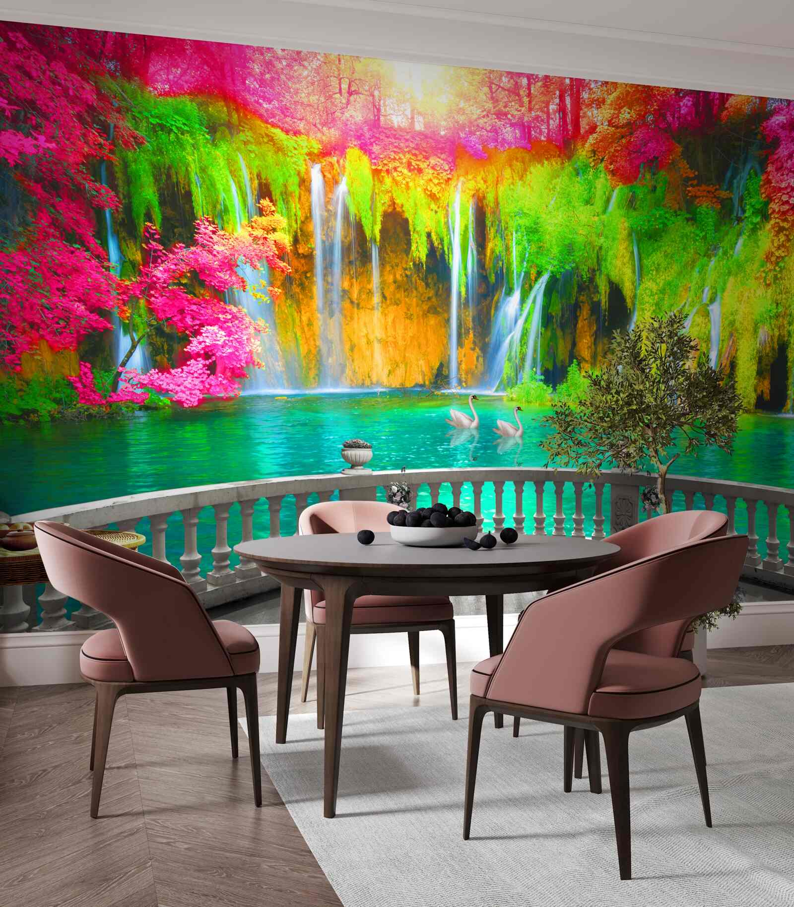 Fototapeta patio s panoramatickým výhľadom na malebnú prírodu