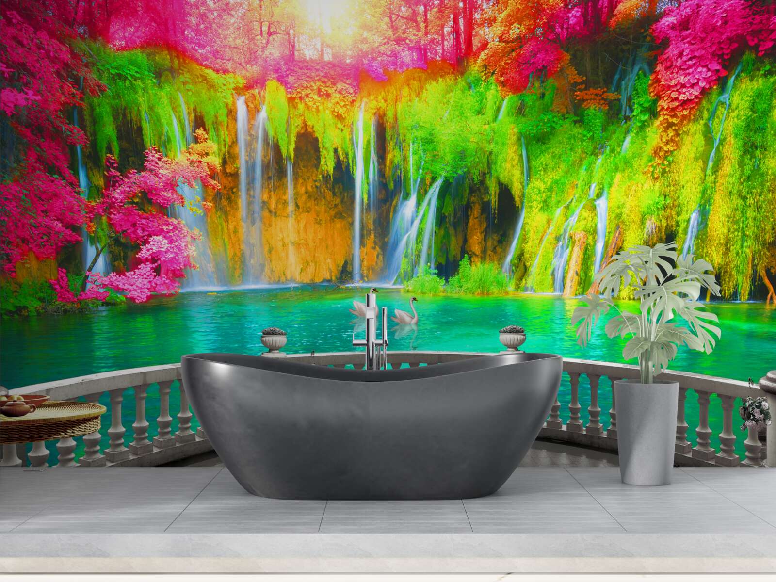 Fototapeta patio s panoramatickým výhľadom na malebnú prírodu