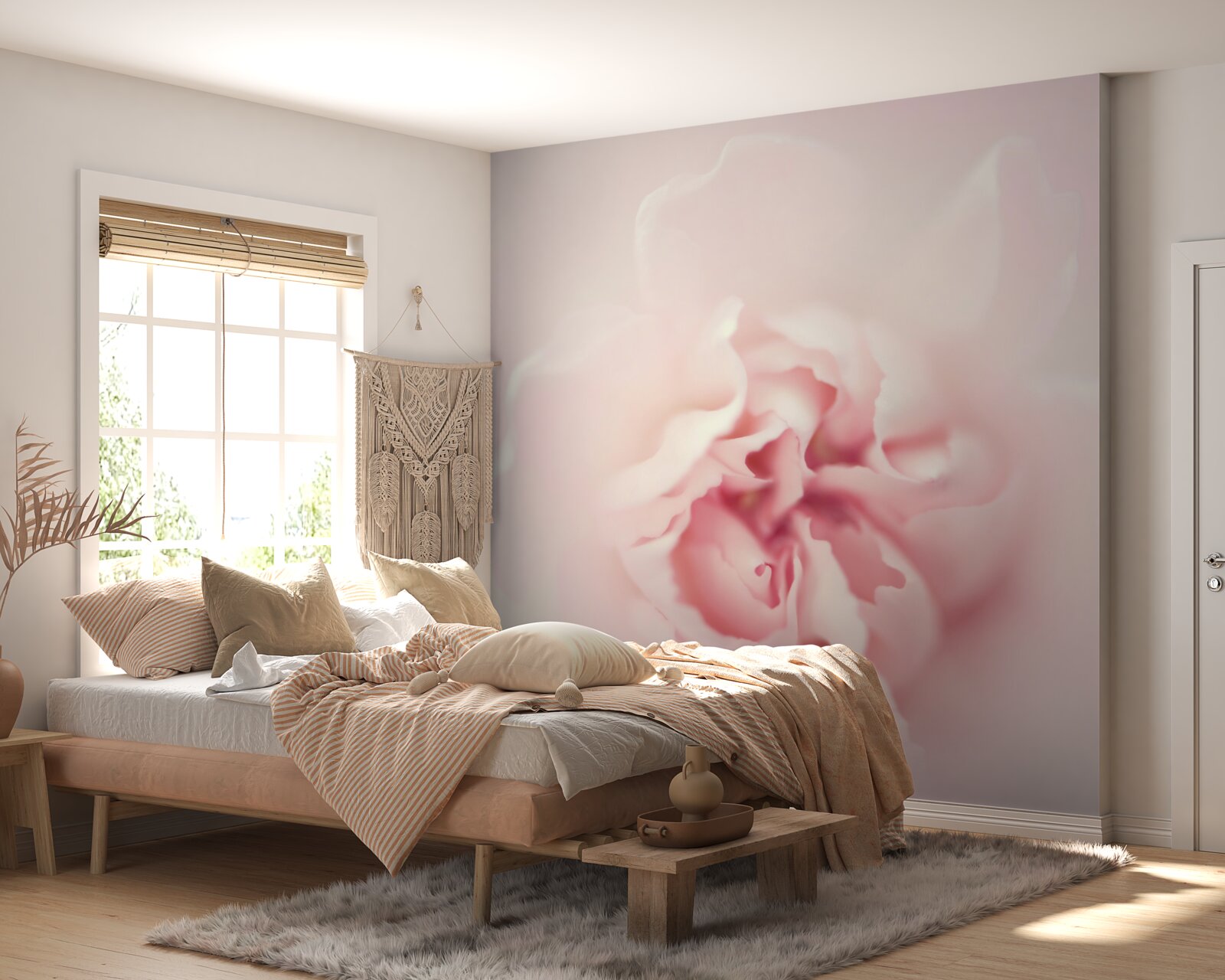 Fototapeta detailný obrázok ružového kvetinového srdca