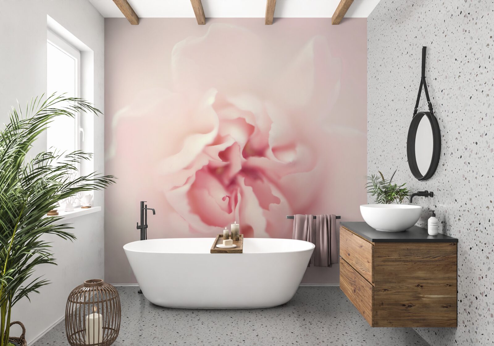 Fototapeta detailný obrázok ružového kvetinového srdca