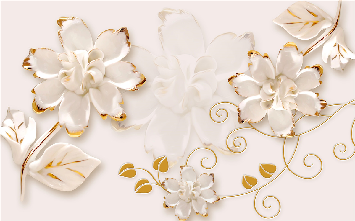 Fototapeta Snehobiele ruže so zlatom