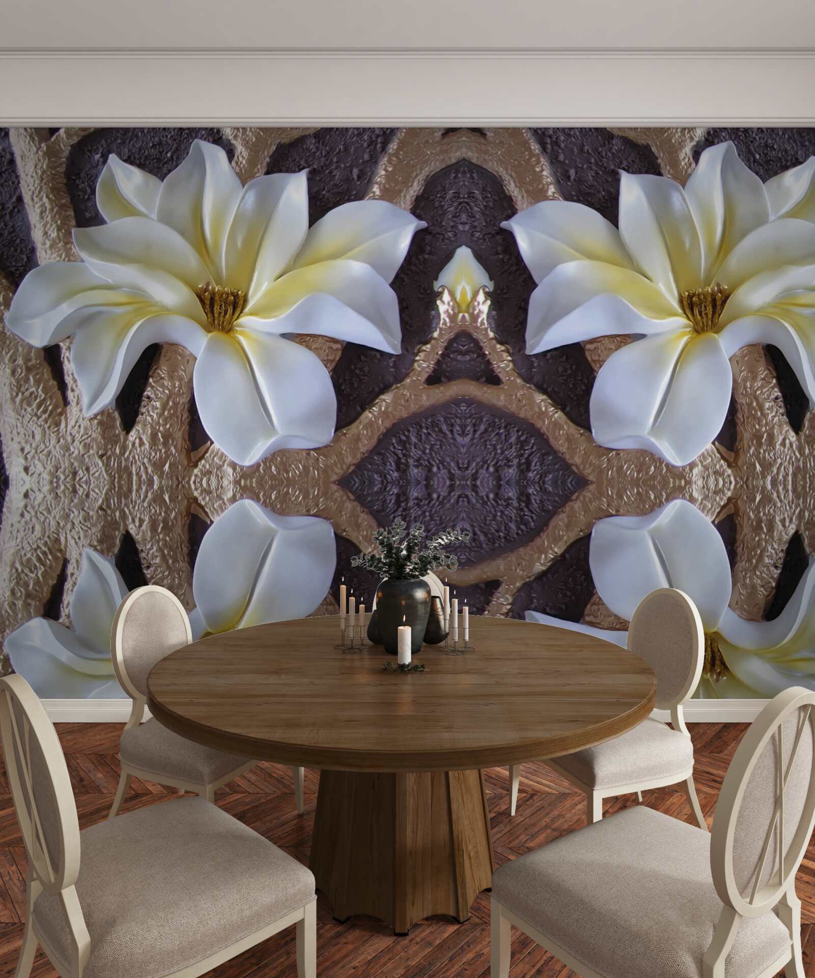 Fototapeta veľké biele kvety