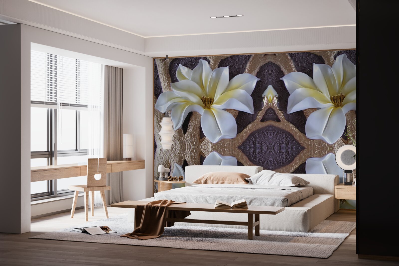 Fototapeta veľké biele kvety