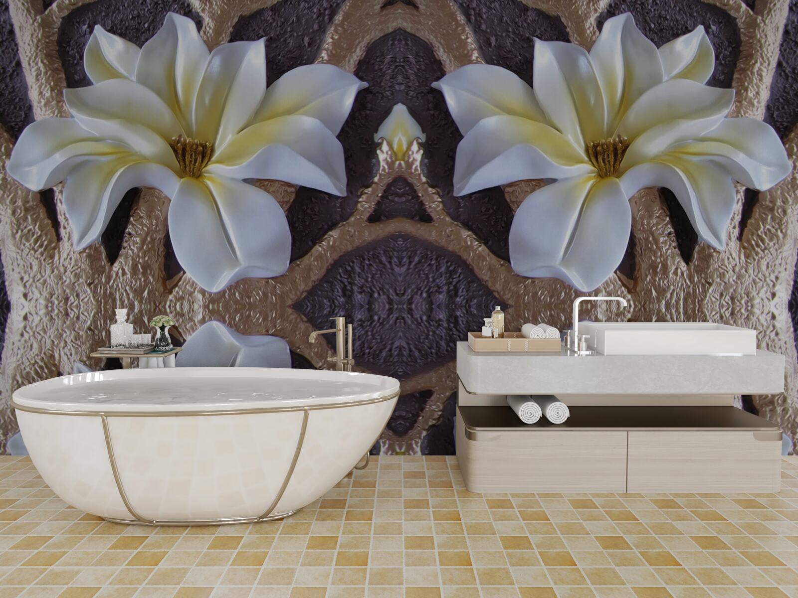 Fototapeta veľké biele kvety