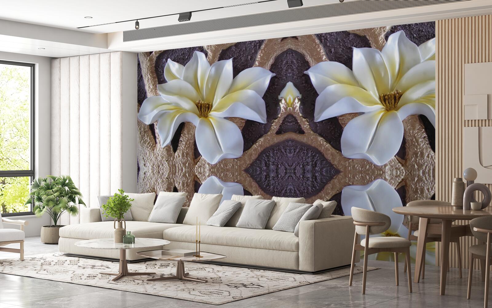 Fototapeta veľké biele kvety