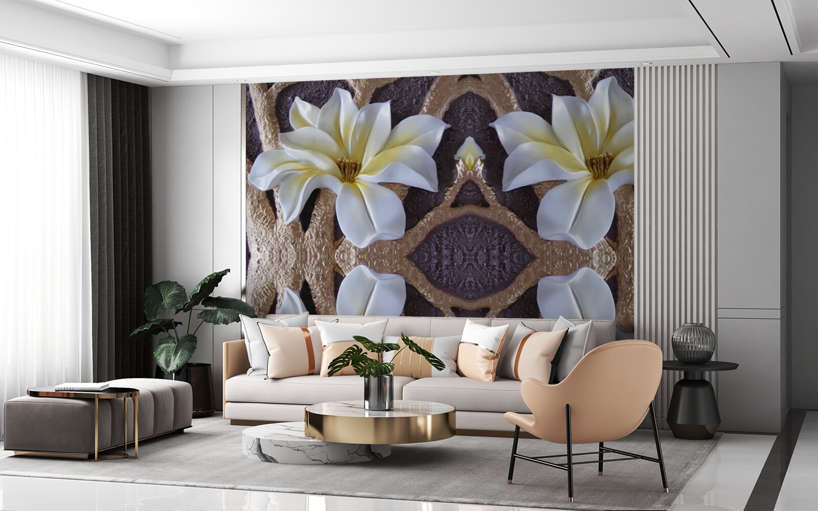 Fototapeta veľké biele kvety