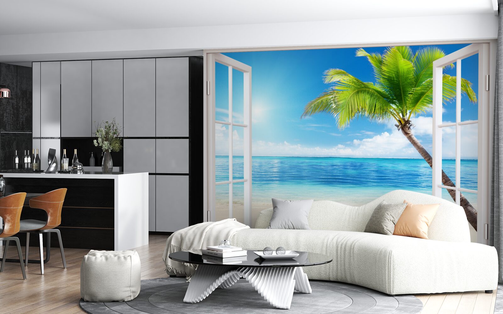 Fototapeta za oknom, exotické tropické potešenie