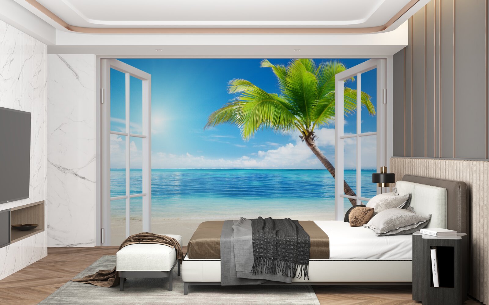 Fototapeta za oknom, exotické tropické potešenie