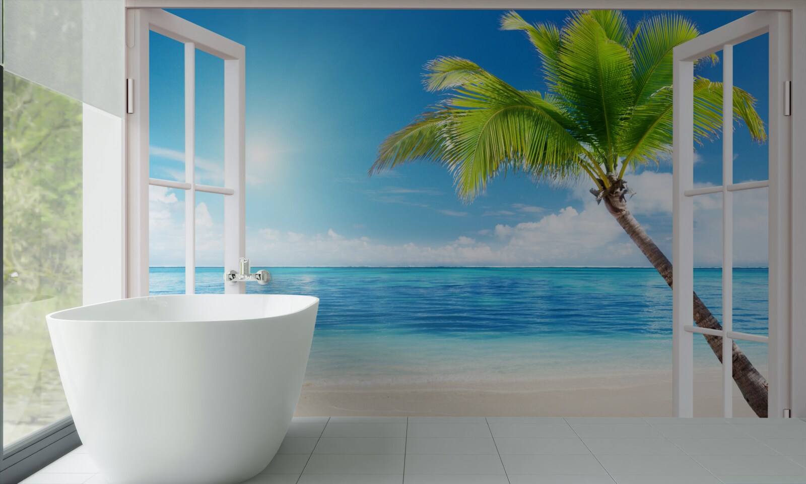 Fototapeta za oknom, exotické tropické potešenie