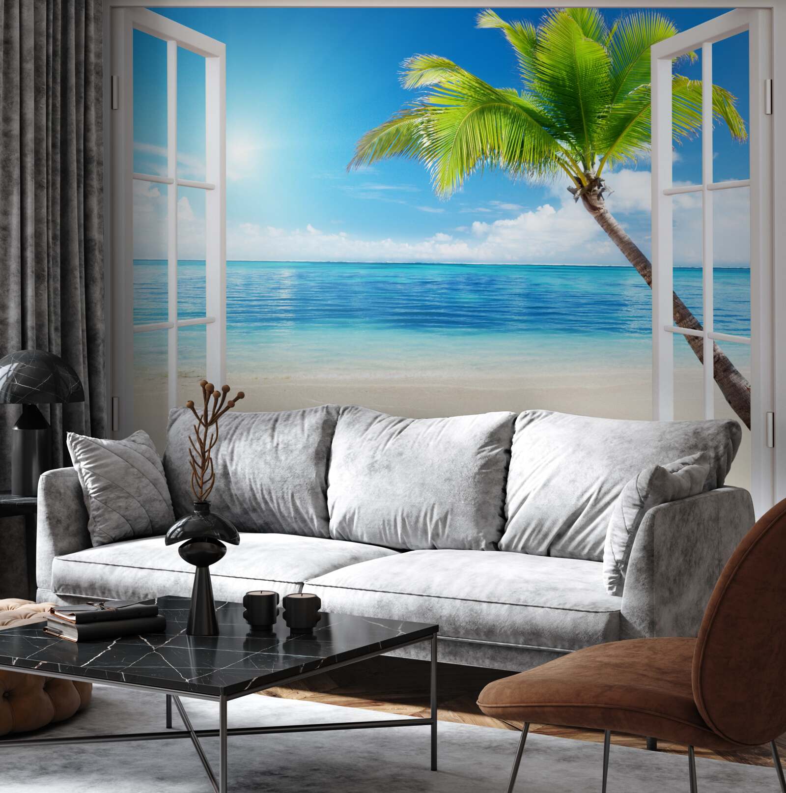 Fototapeta za oknom, exotické tropické potešenie