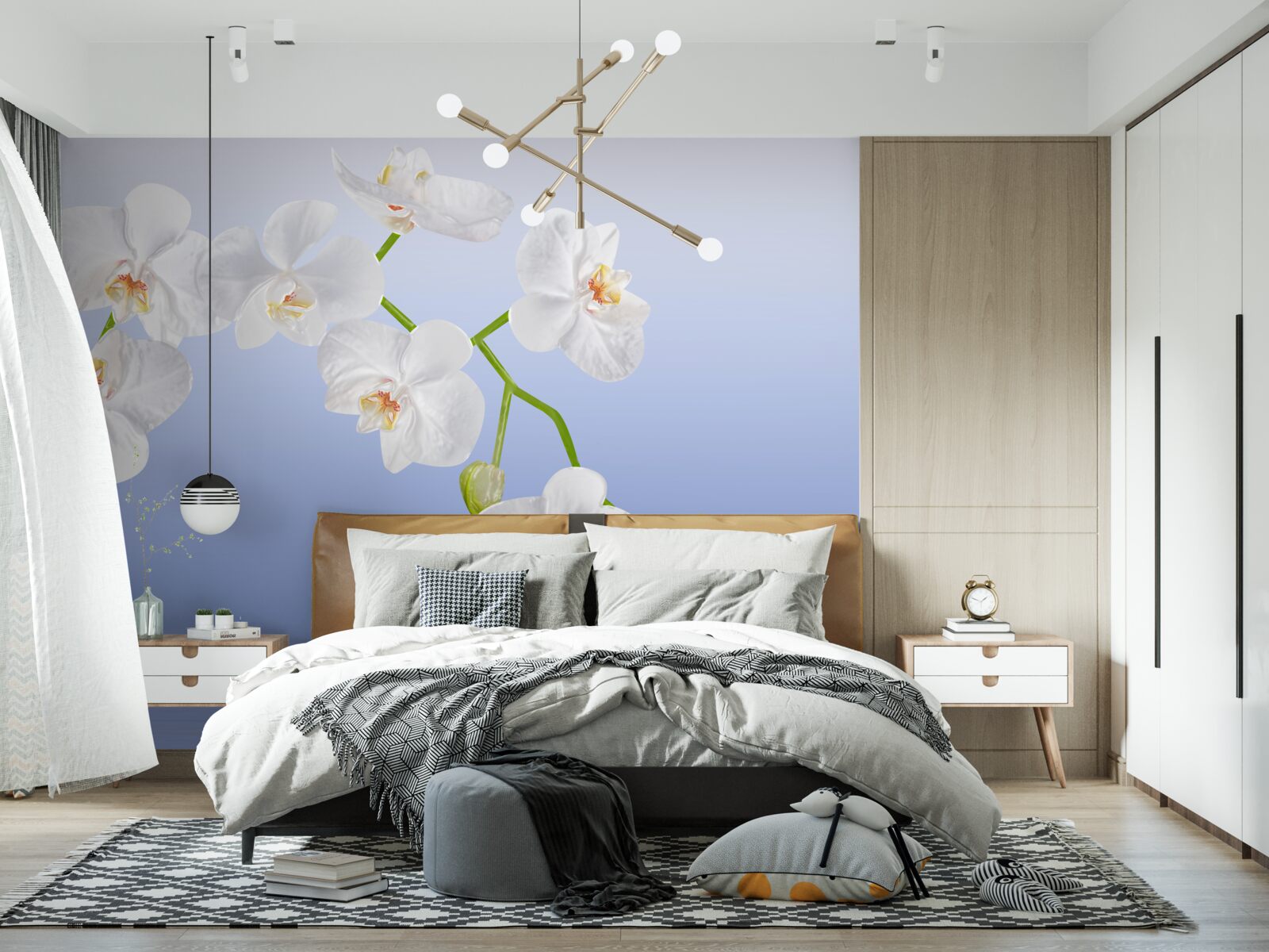 Fototapeta Snehobiela orchidea nad vodnou hladinou