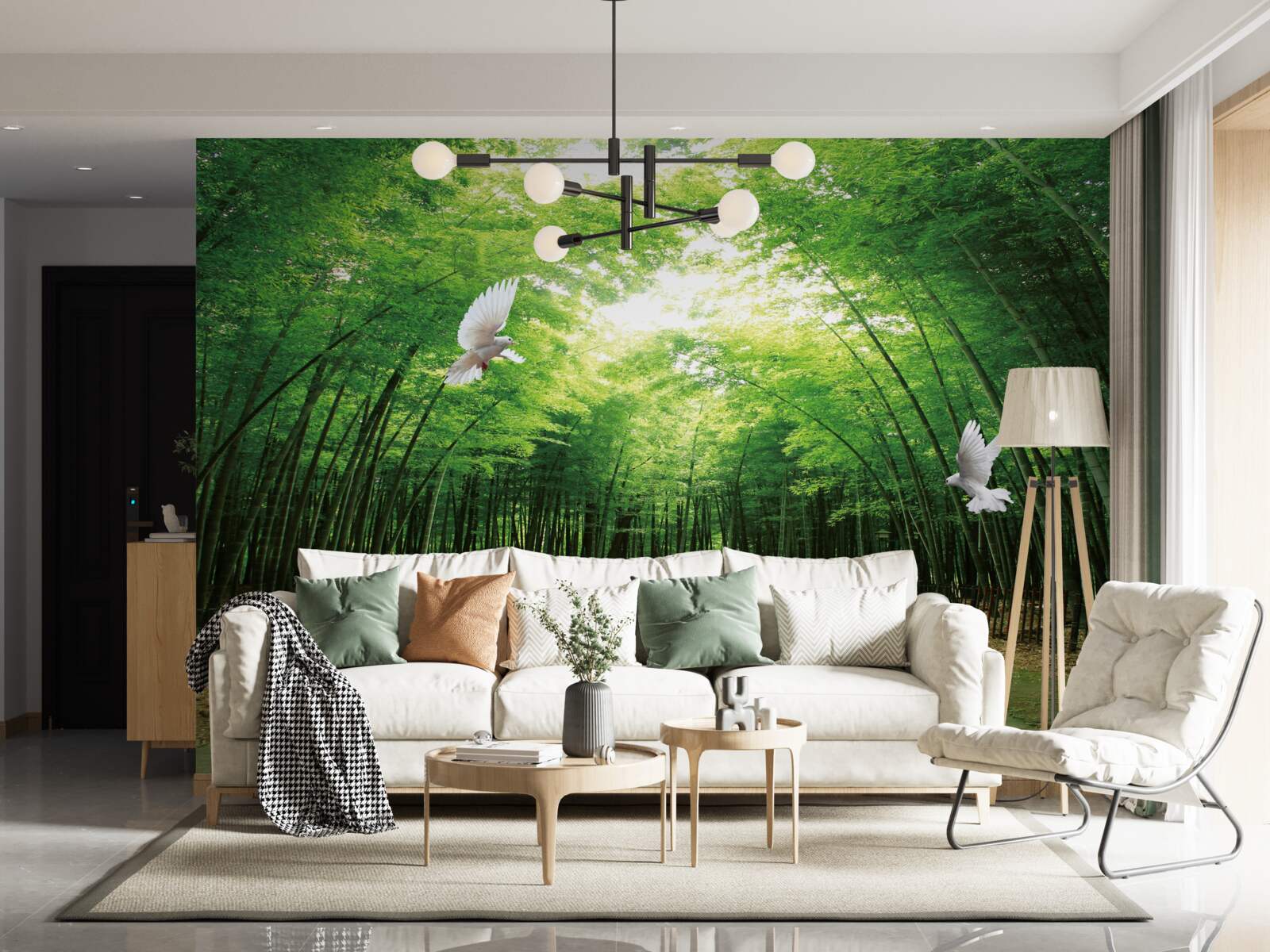 Fototapeta vstúpte do botanickej záhrady, upravenej a obývanej holubmi