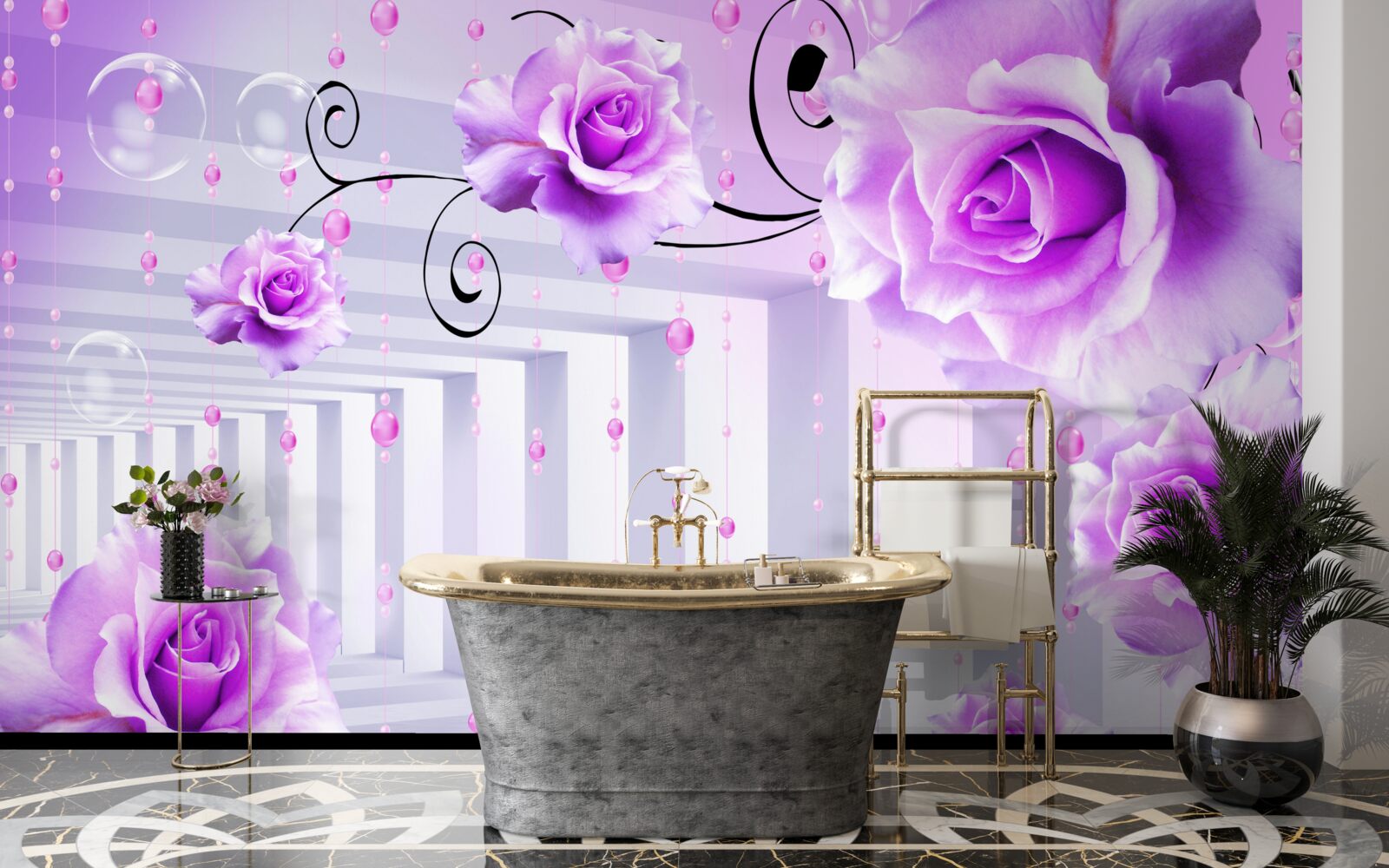 Fototapeta orgovánové ruže plávajúce na vode