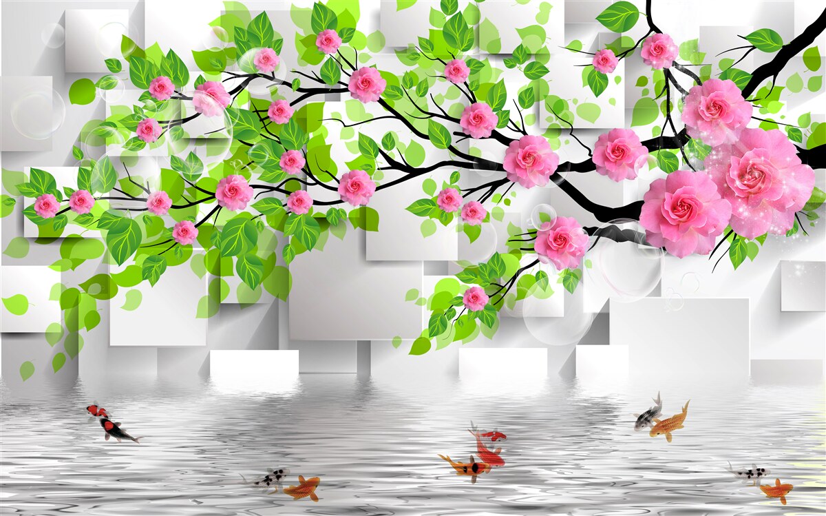 Fototapeta ružové ruže kvitnúce na konári