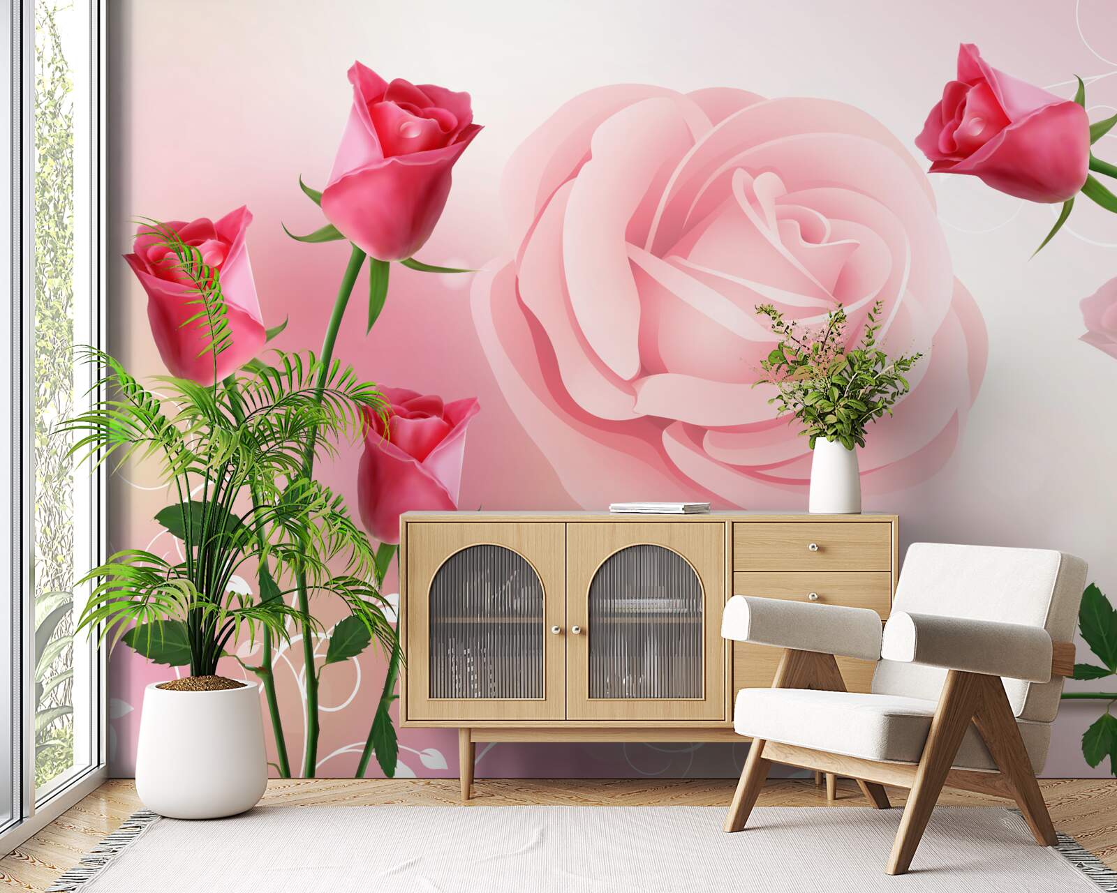 Fototapeta sada ružových púčikov ruží