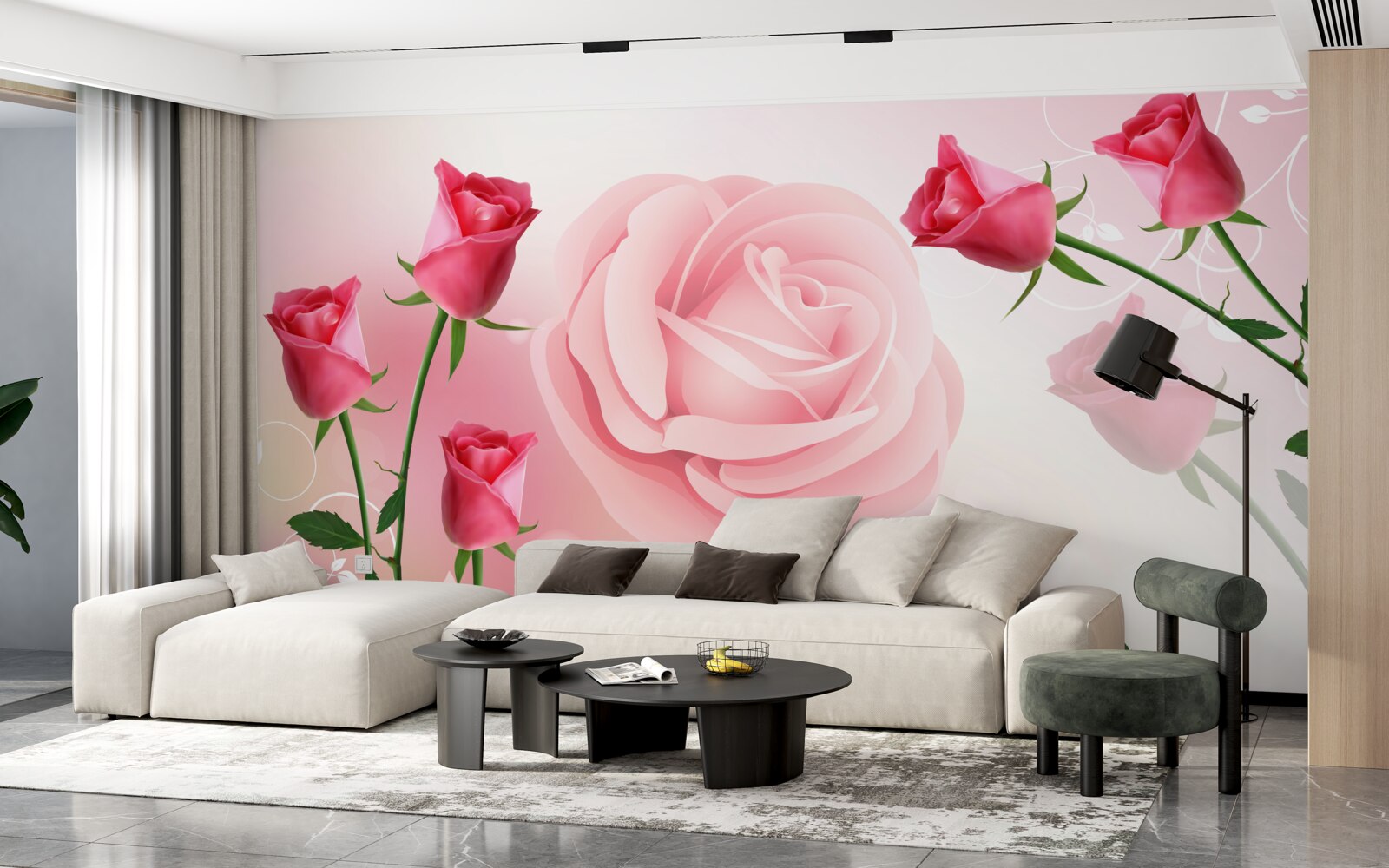 Fototapeta sada ružových púčikov ruží