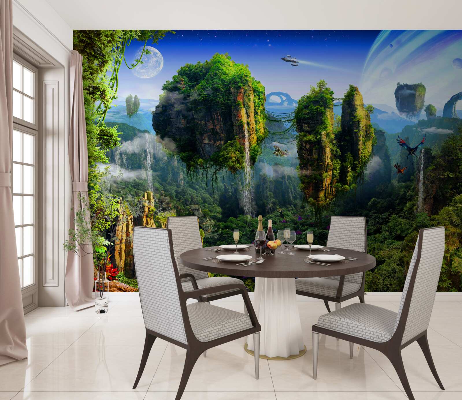 Fototapeta zelené mesto vo fantasy štýle