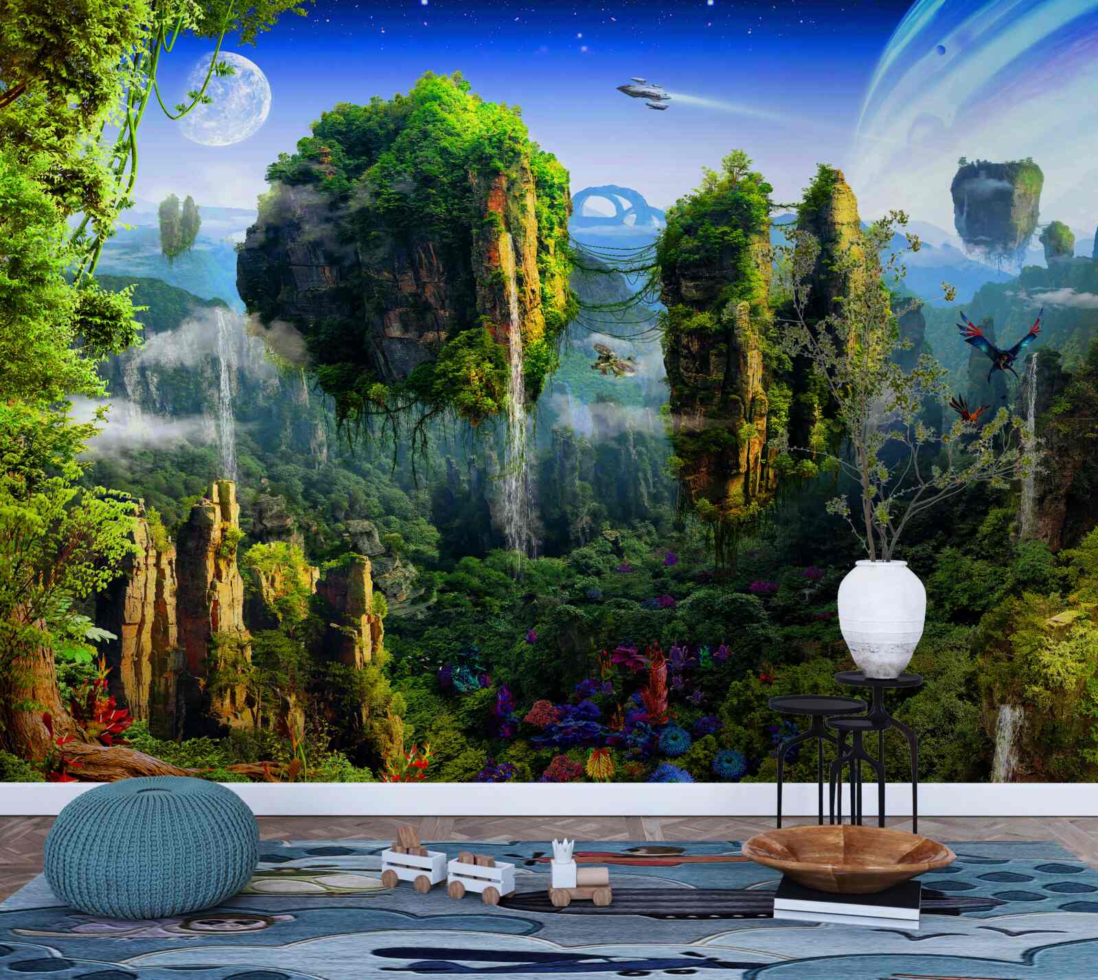 Fototapeta zelené mesto vo fantasy štýle