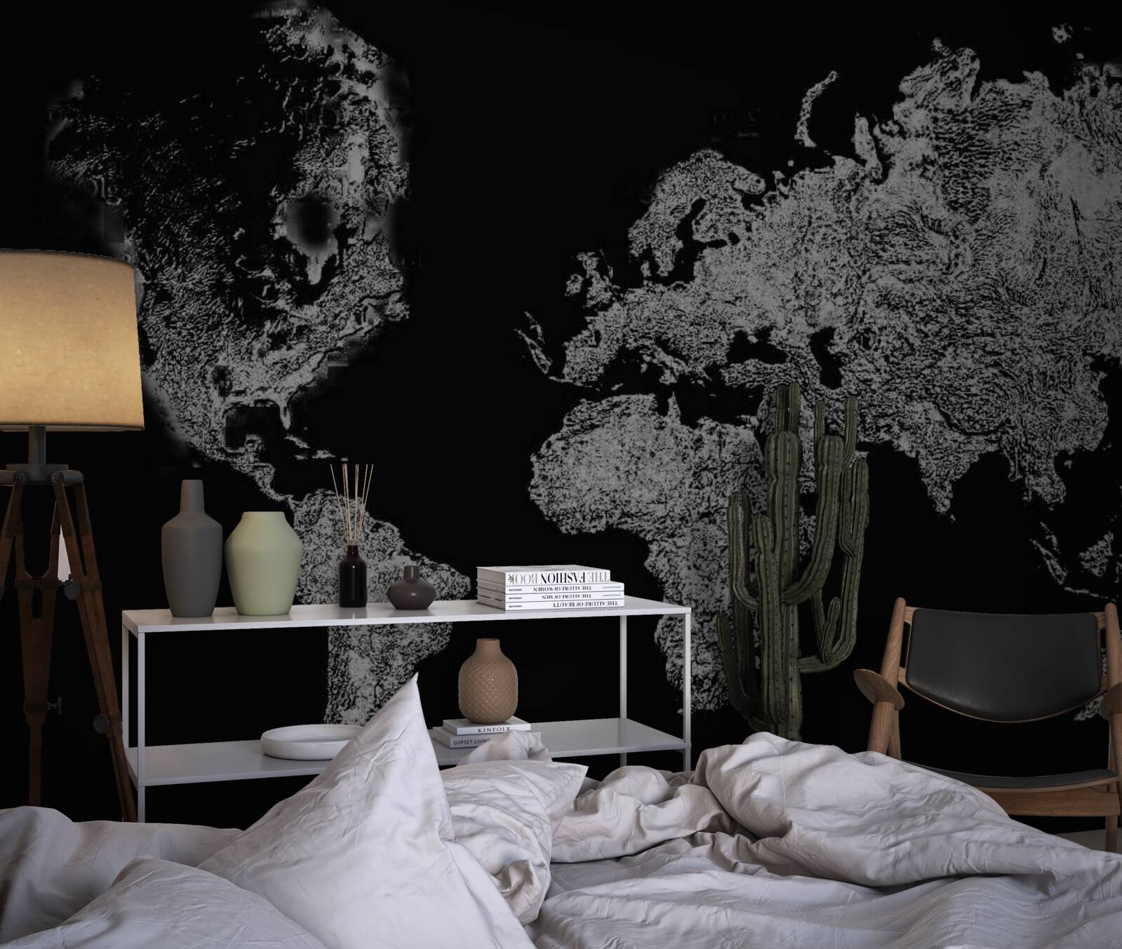 Fototapeta mapa sveta s reliéfnou projekciou