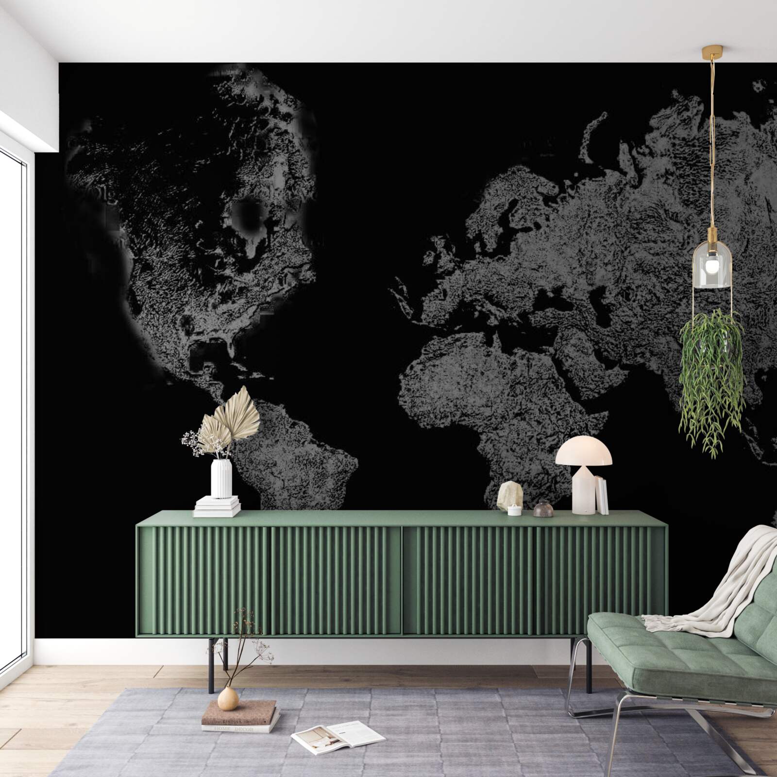 Fototapeta mapa sveta s reliéfnou projekciou