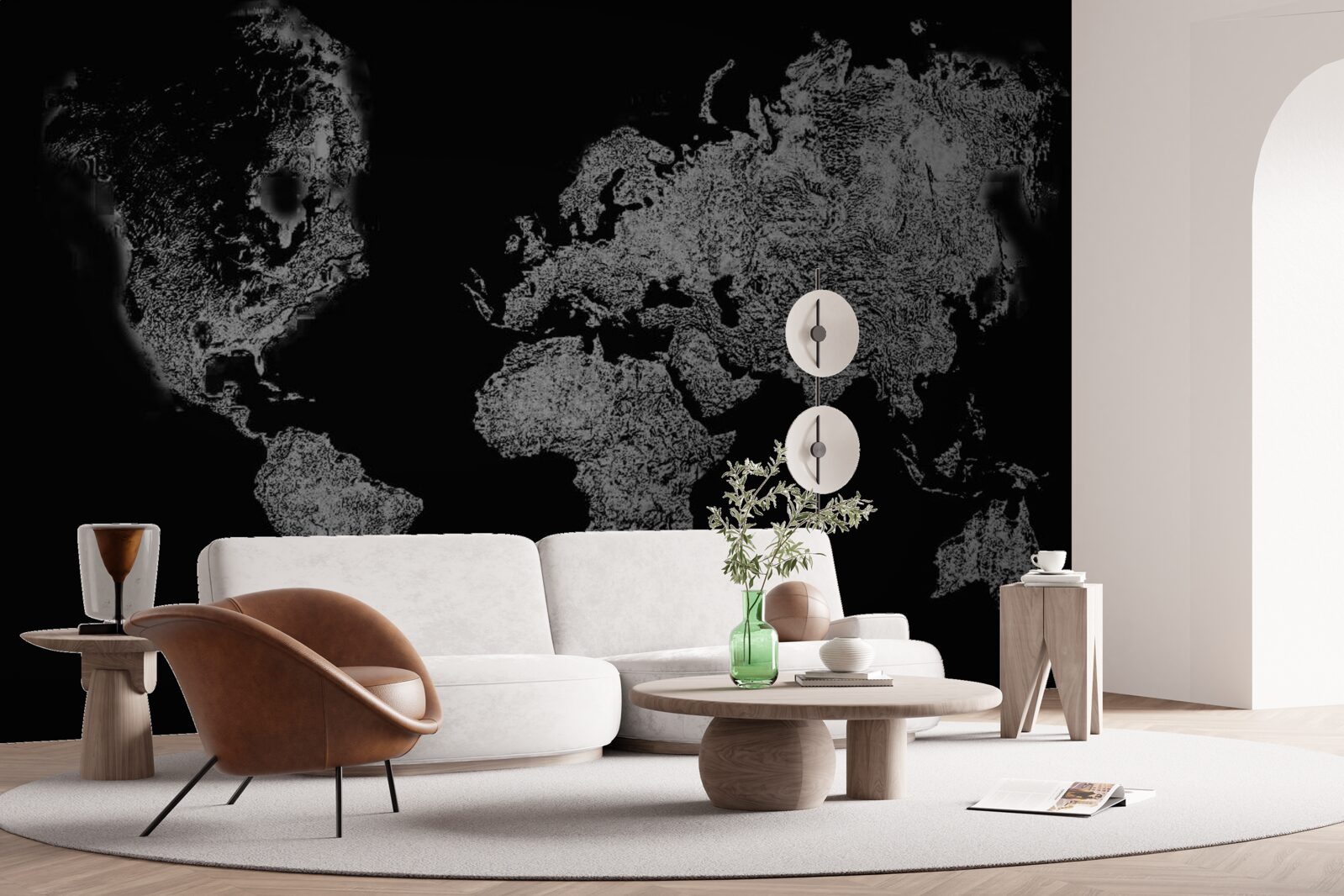 Fototapeta mapa sveta s reliéfnou projekciou