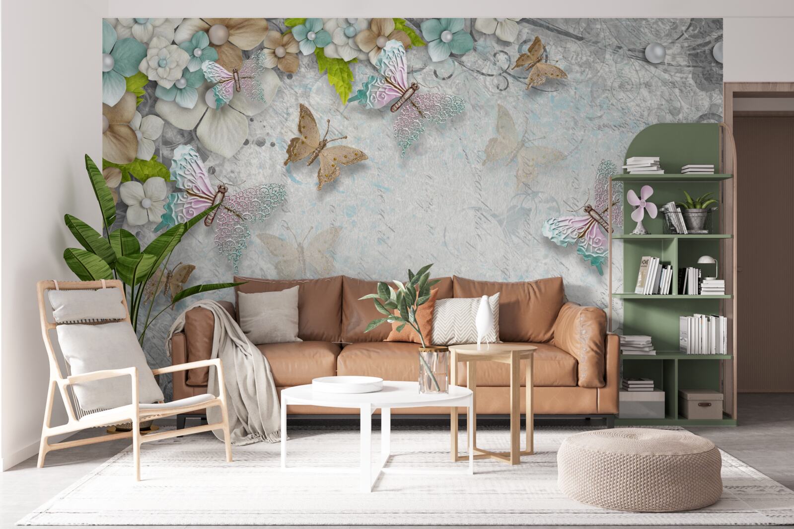 Fototapeta kvety a motýle