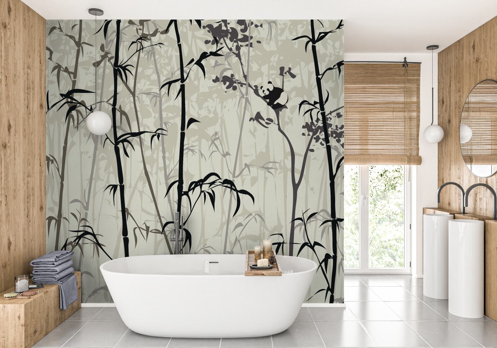 Fototapeta mláďa pandy sa skrýva v burine