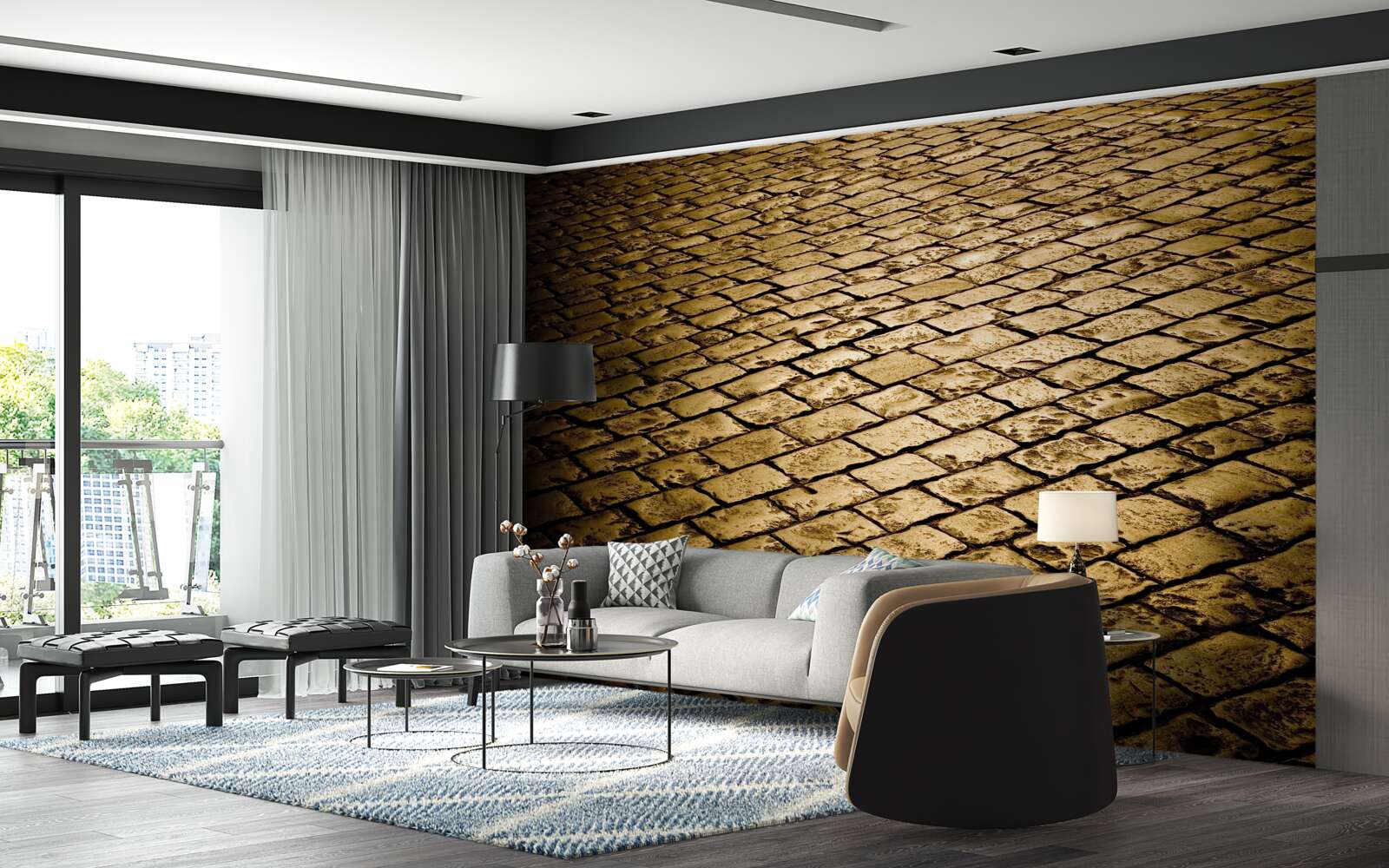 Fototapeta dlažobné kocky položené večer