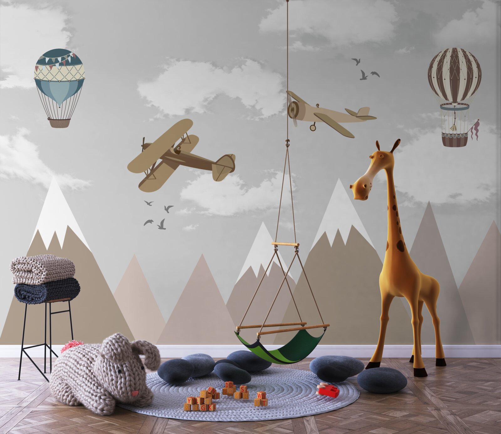 Fototapeta zariadenia plávajúce nad horskými štítmi