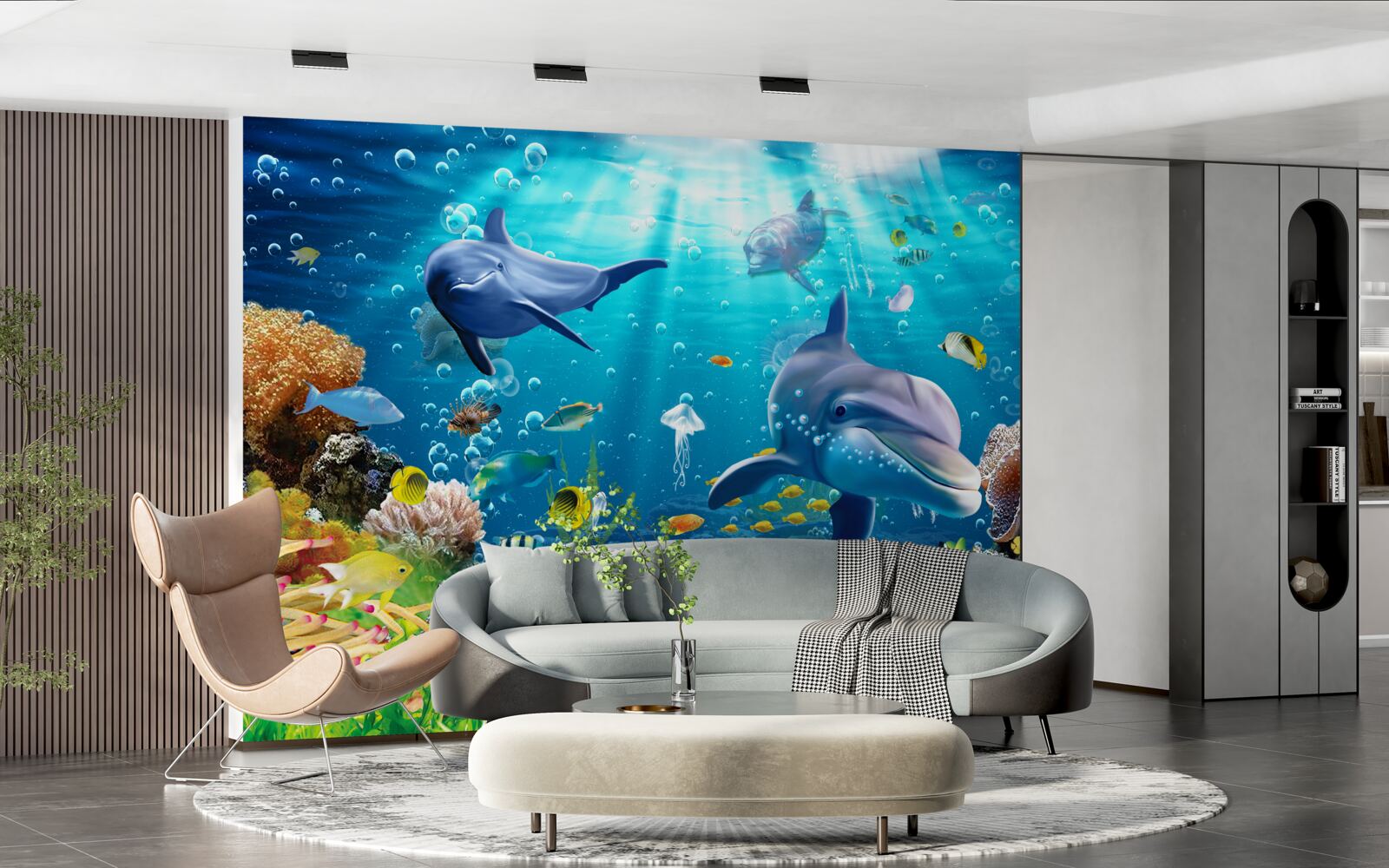 Fototapeta delfíny žijú na dne mora