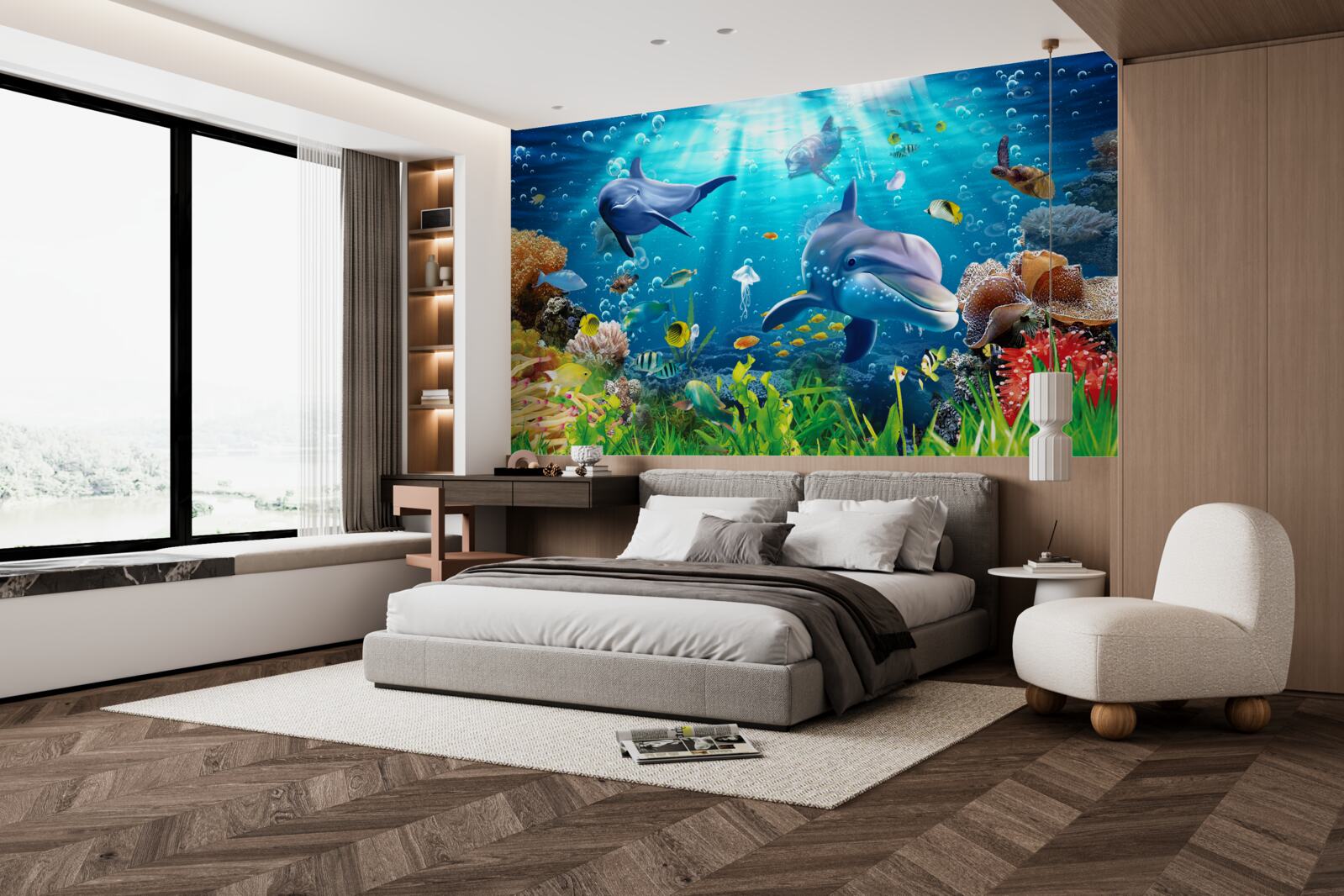 Fototapeta delfíny žijú na dne mora