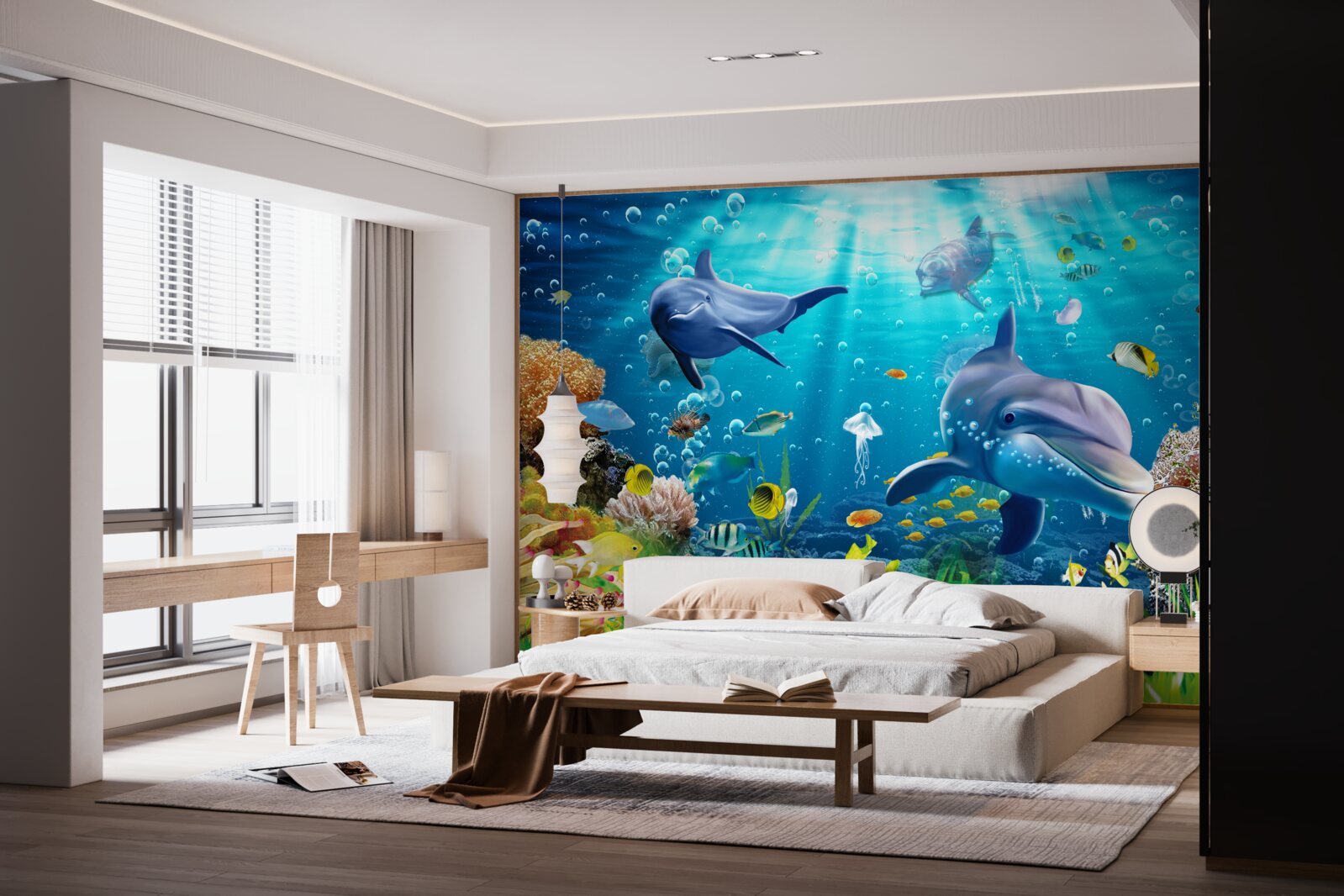 Fototapeta delfíny žijú na dne mora