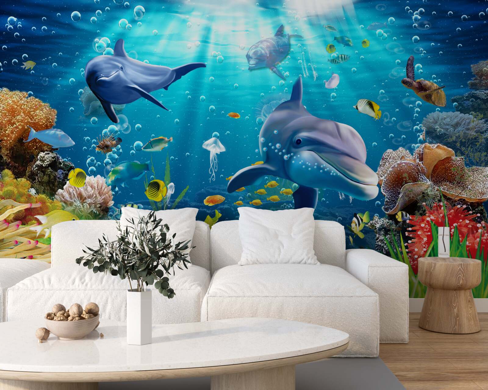 Fototapeta delfíny žijú na dne mora