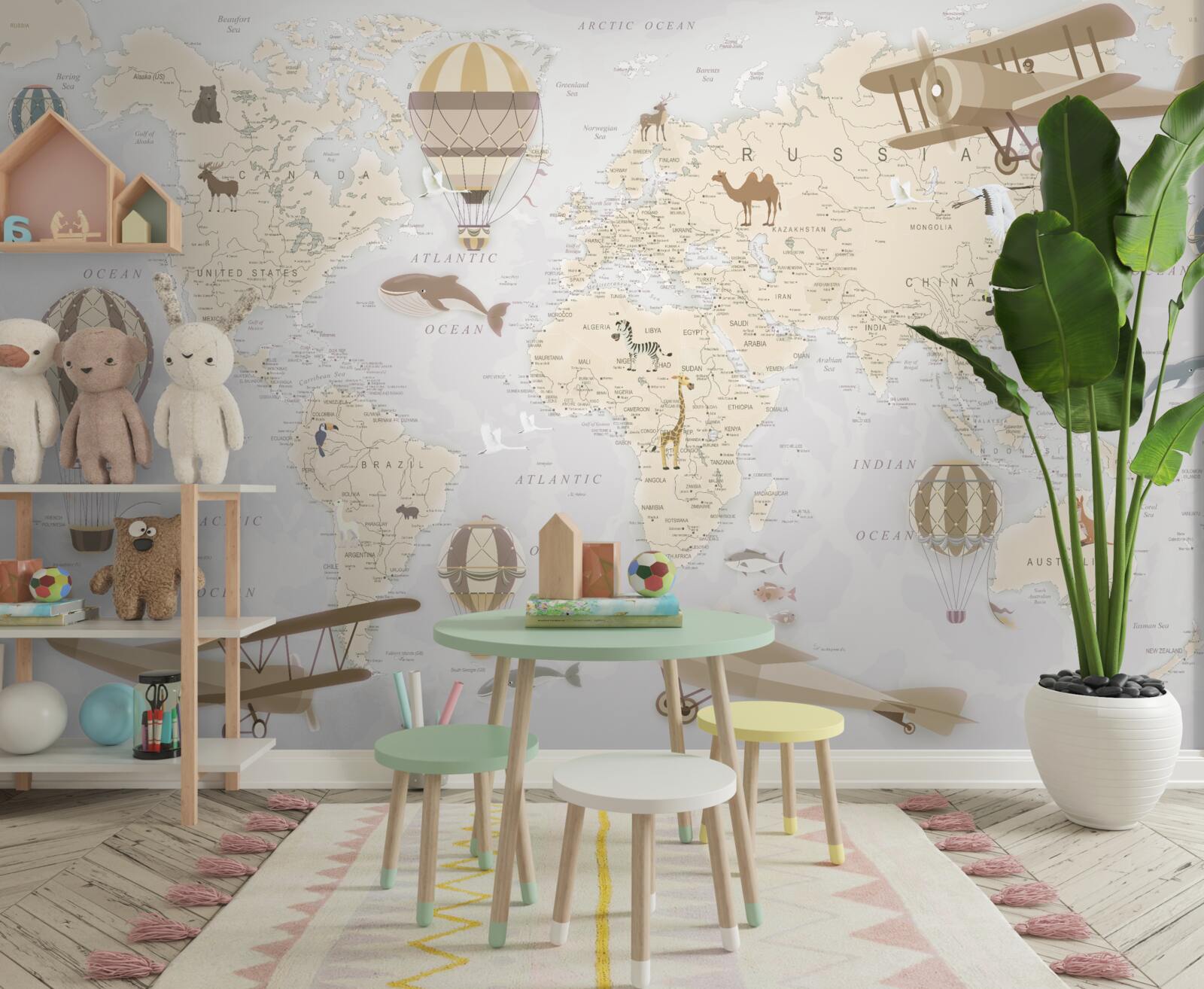 Fototapeta mapa sveta s maximálnymi detailmi