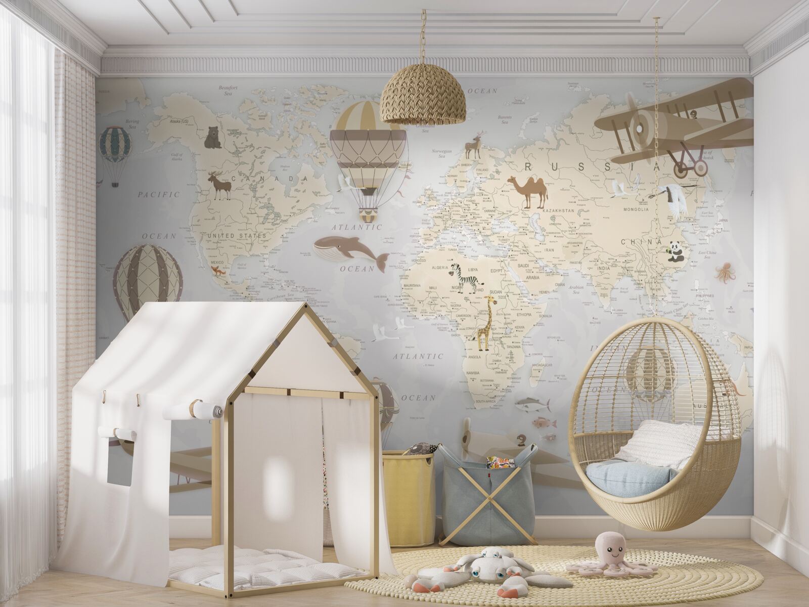 Fototapeta mapa sveta s maximálnymi detailmi