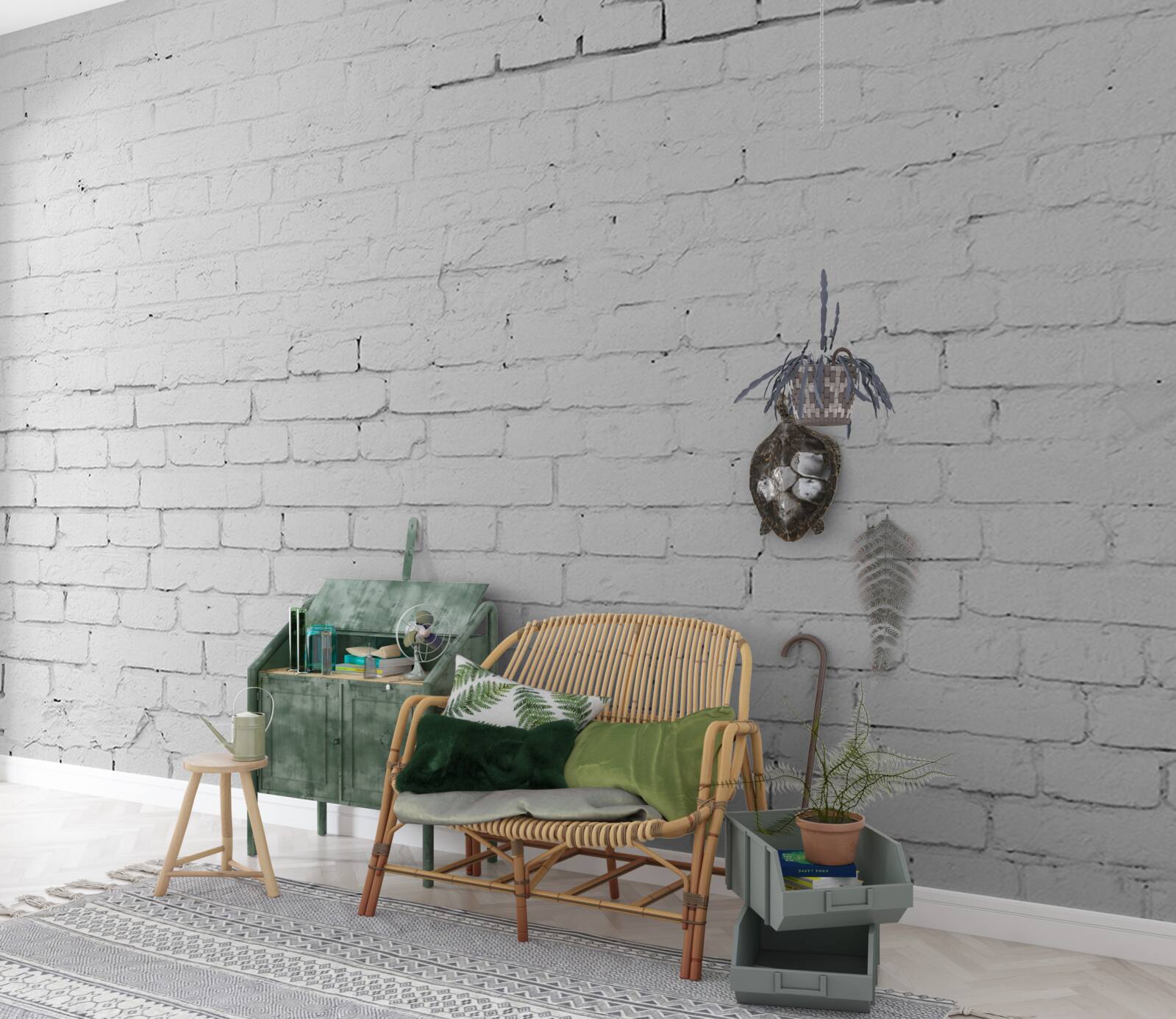 Fototapeta biela kamenná tehlová obkladová konštrukcia