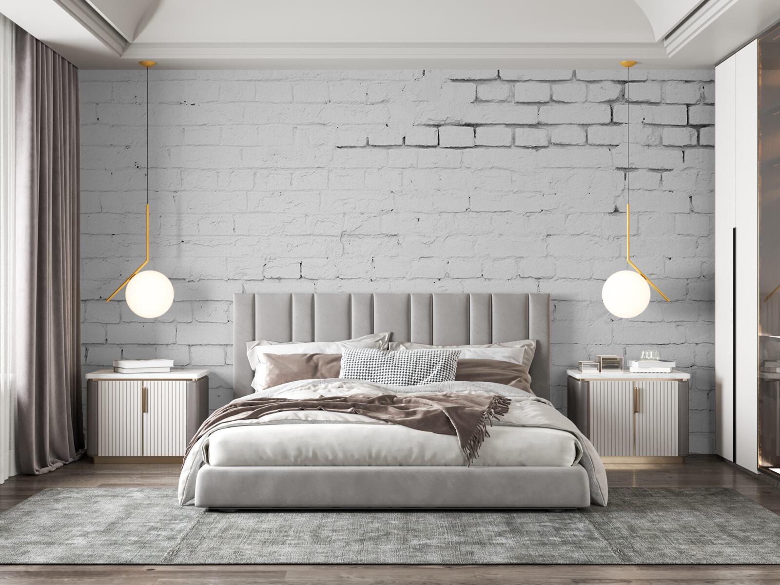 Fototapeta biela kamenná tehlová obkladová konštrukcia