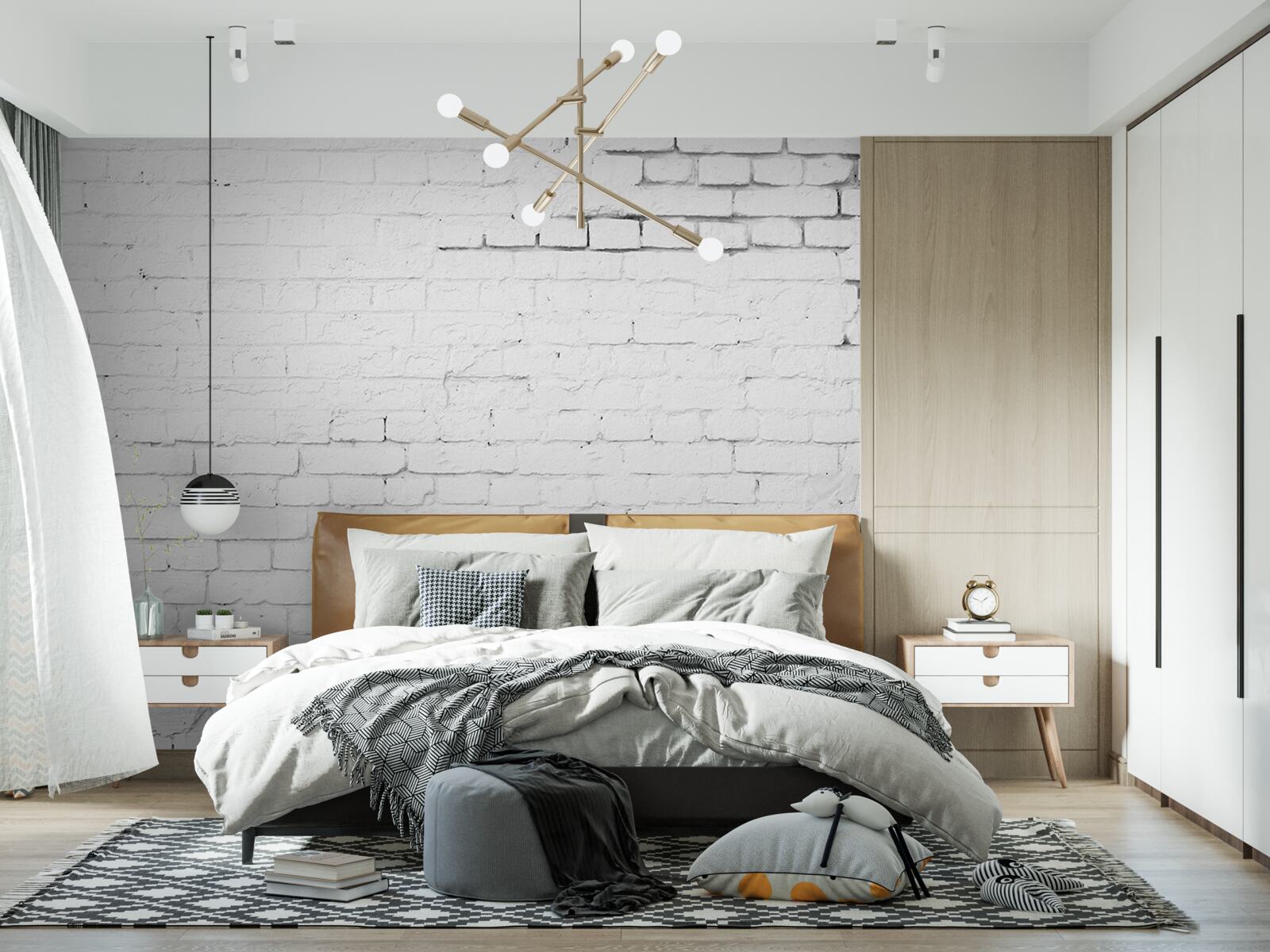 Fototapeta biela kamenná tehlová obkladová konštrukcia