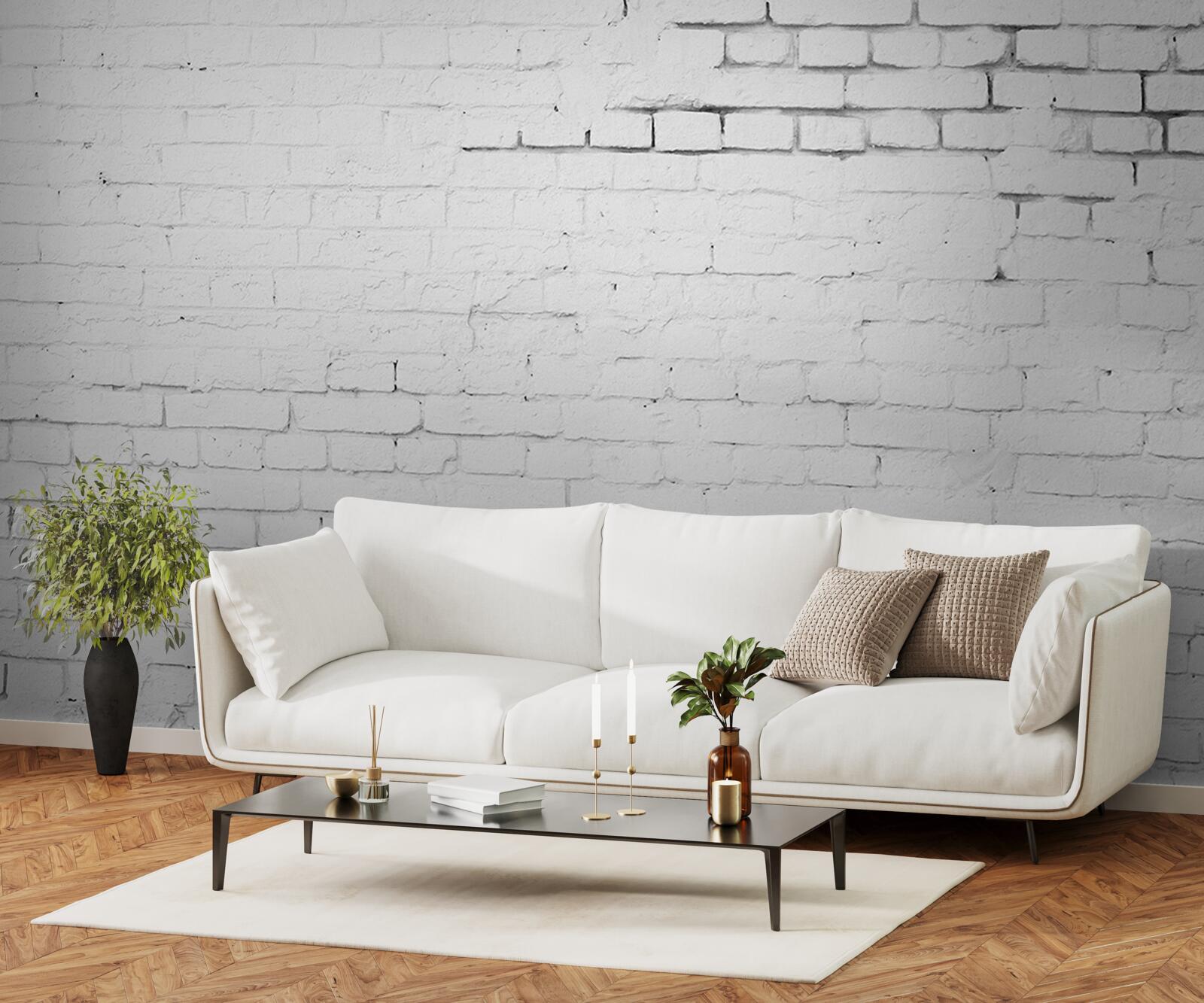 Fototapeta biela kamenná tehlová obkladová konštrukcia