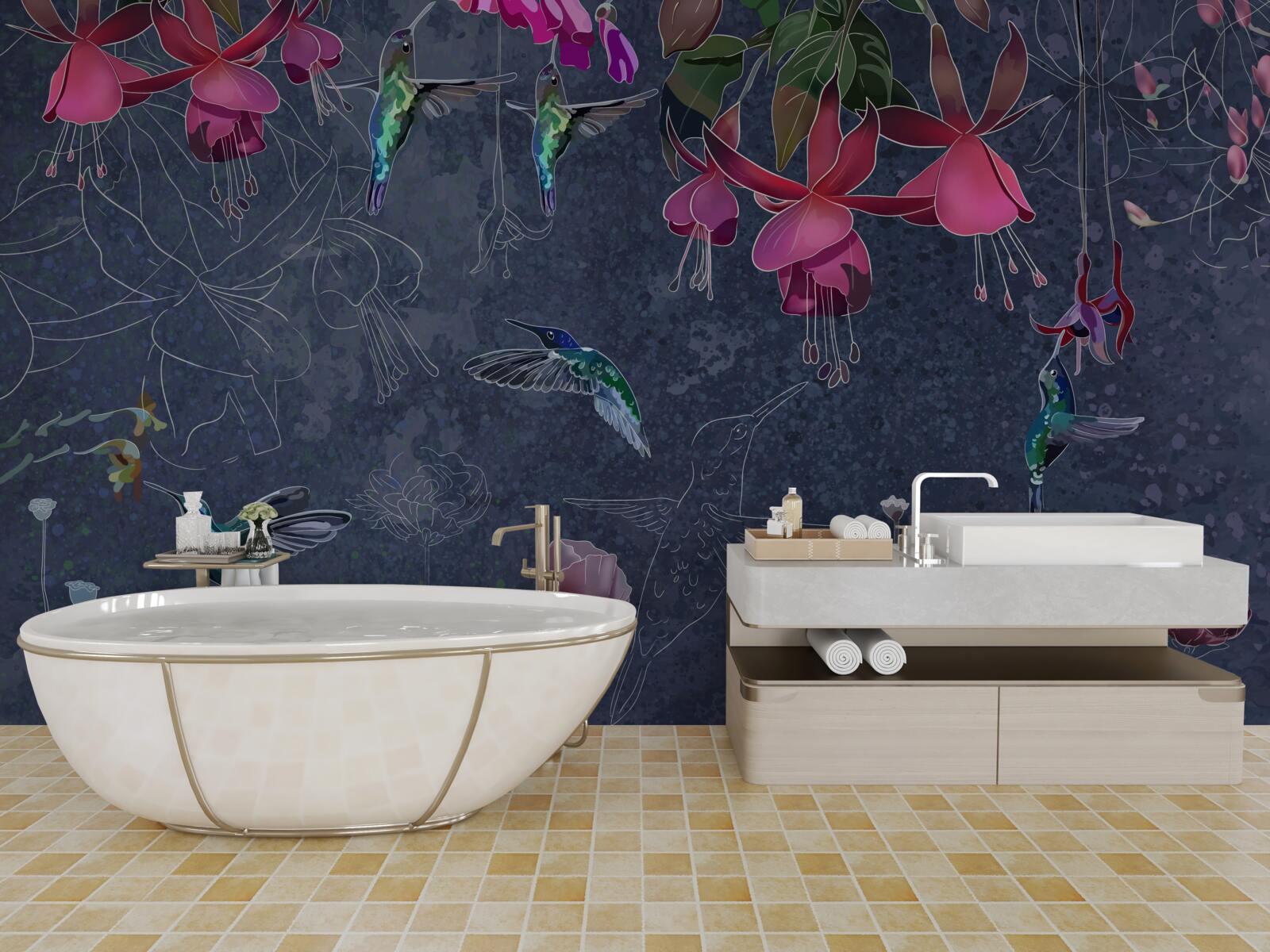 Fototapeta kvetinový nektár je nápoj pre kolibríky