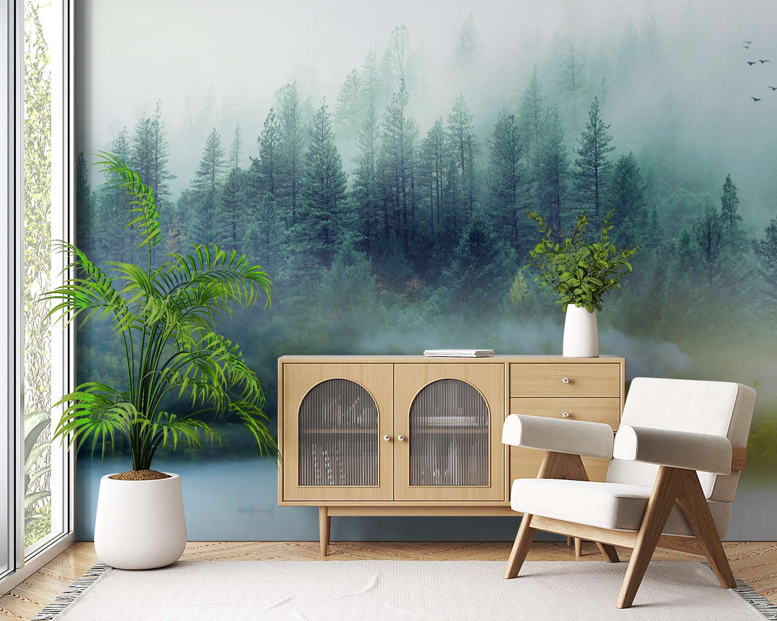 Fototapeta hypnotizujúce ticho v hmlistých lesoch