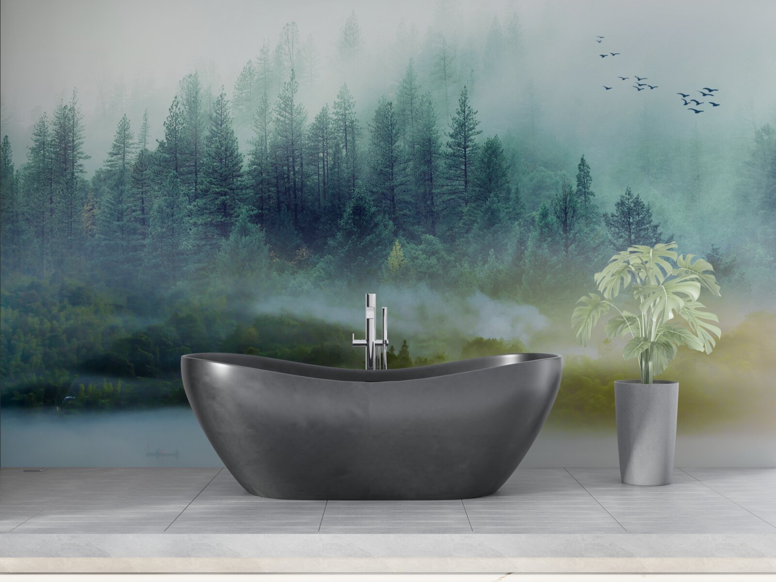 Fototapeta hypnotizujúce ticho v hmlistých lesoch