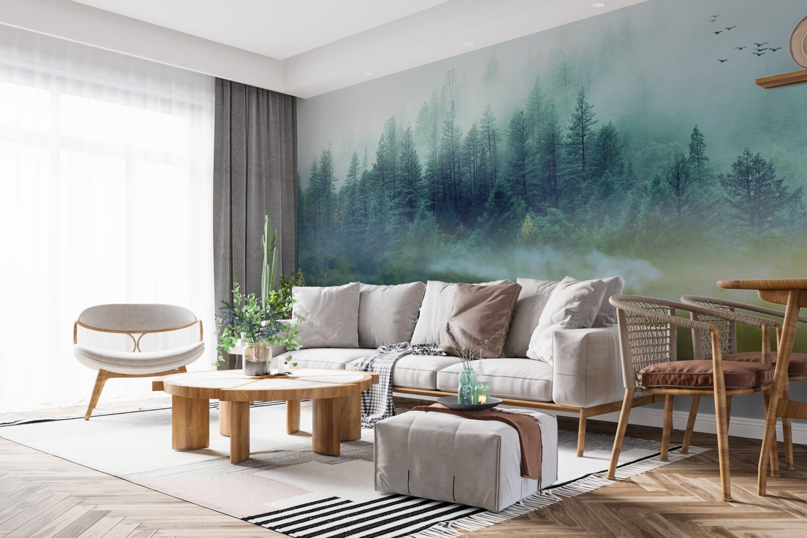 Fototapeta hypnotizujúce ticho v hmlistých lesoch