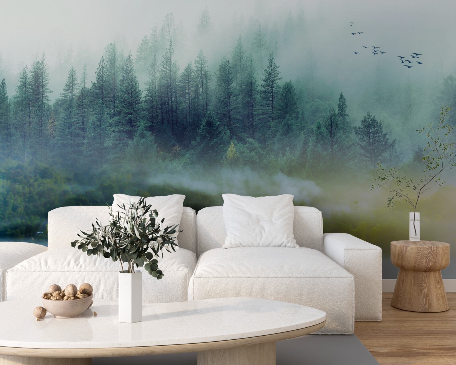 Fototapeta hypnotizujúce ticho v hmlistých lesoch
