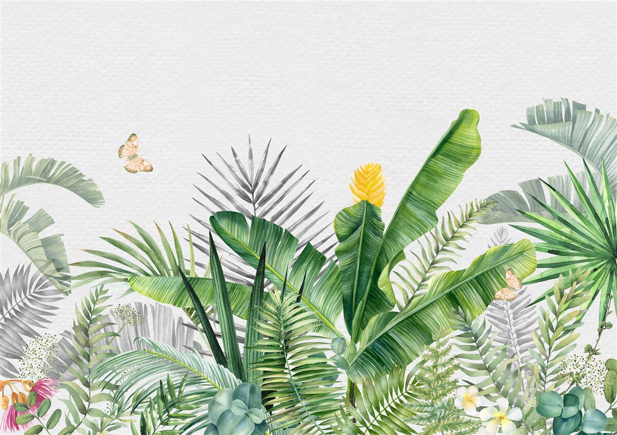 Fototapeta tropická flóra na svetlom pozadí