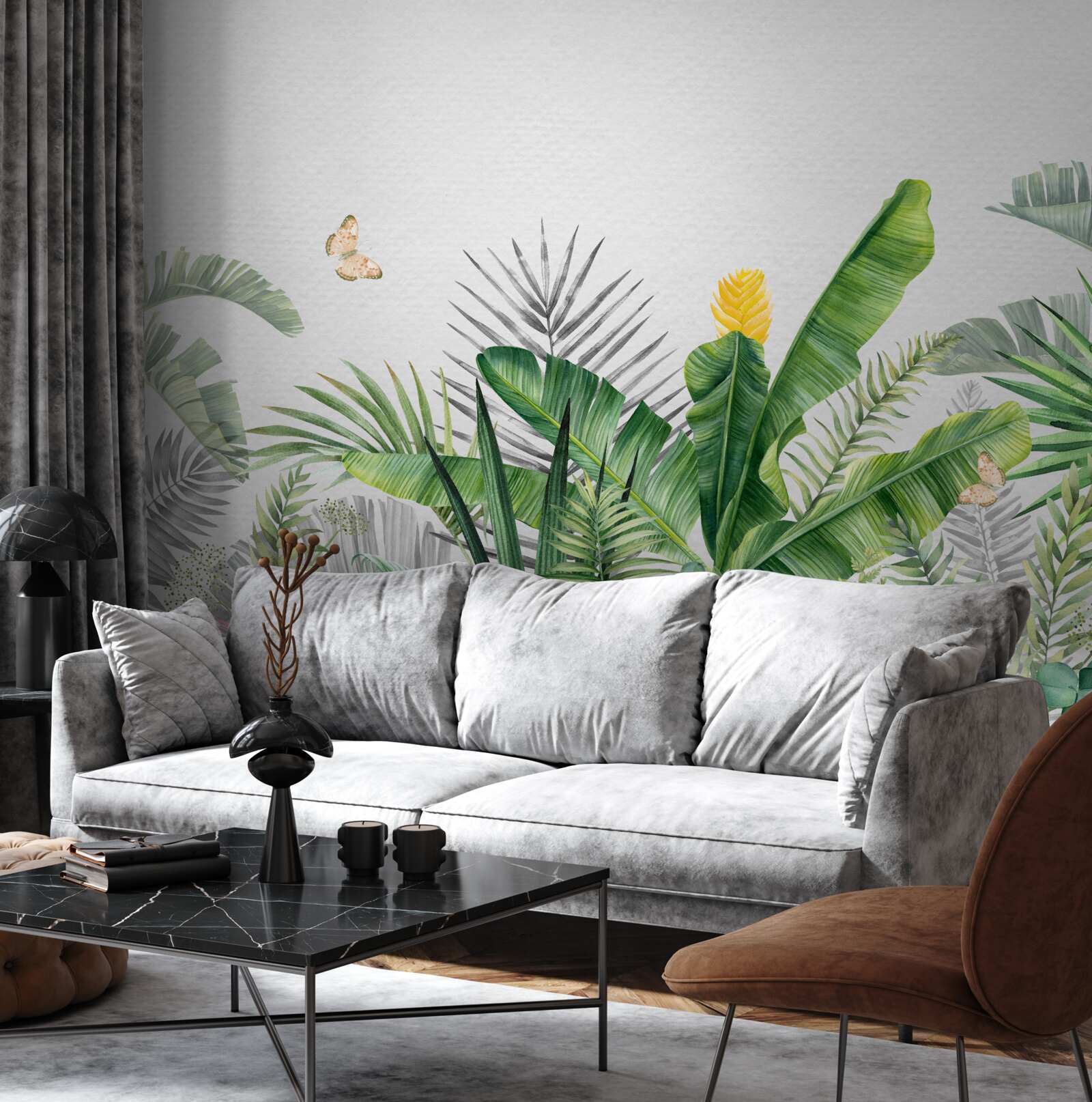 Fototapeta tropická flóra na svetlom pozadí